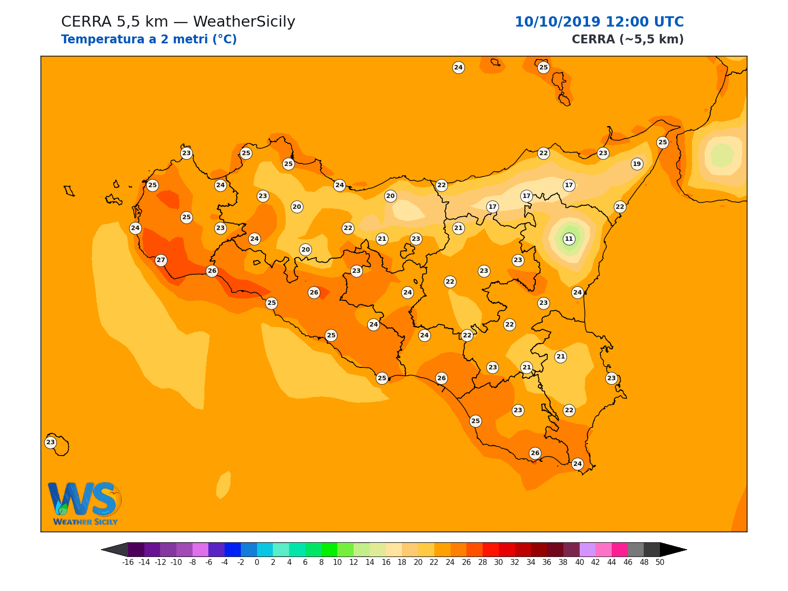 Temperatura a 2 metri · 2019101012