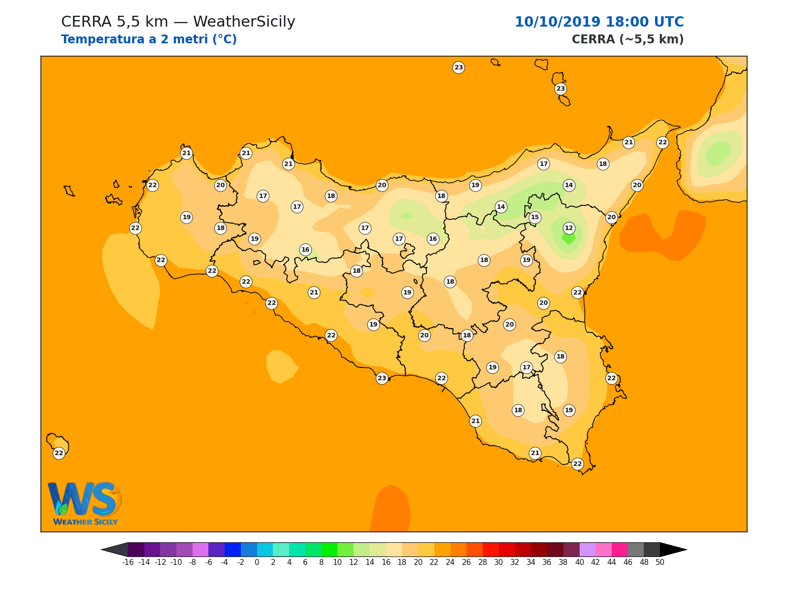 Temperatura a 2 metri · 2019101018