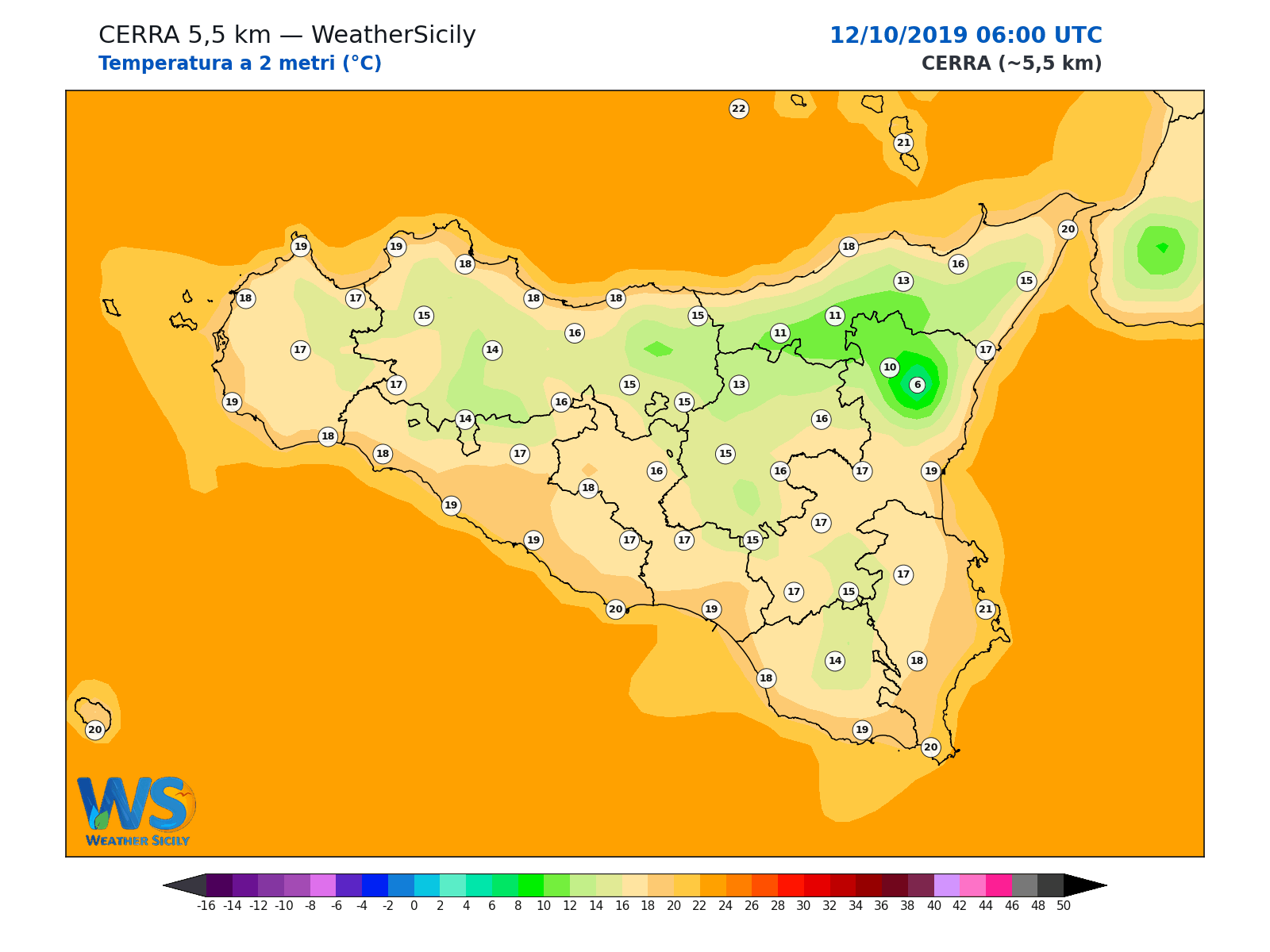 Temperatura a 2 metri · 2019101206