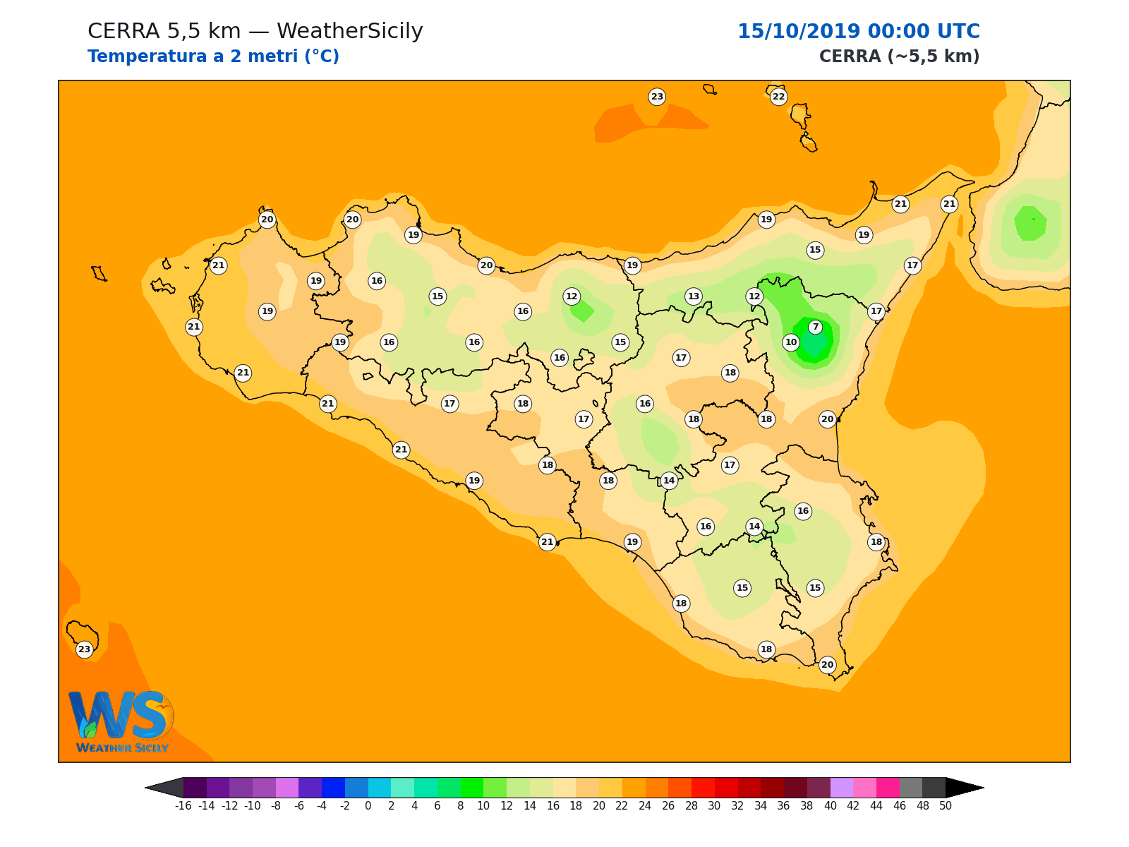 Temperatura a 2 metri · 2019101500