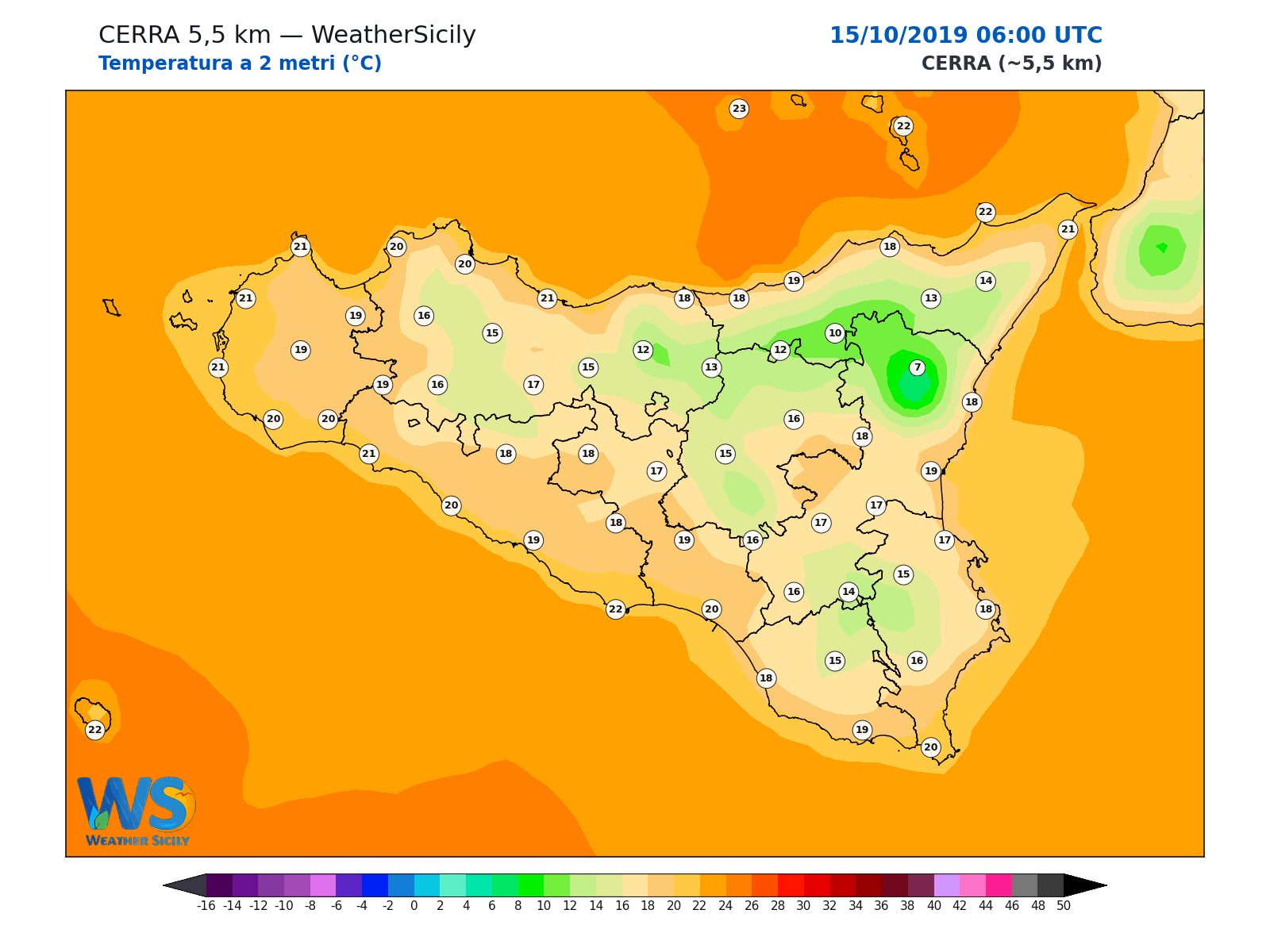 Temperatura a 2 metri · 2019101506