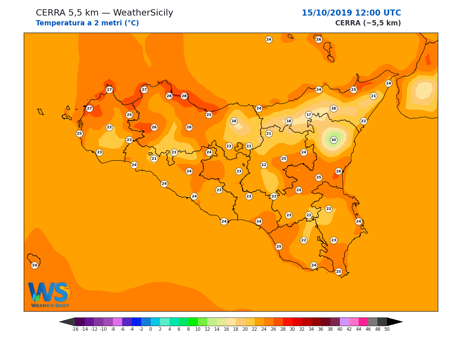 Temperatura a 2 metri · 2019101512