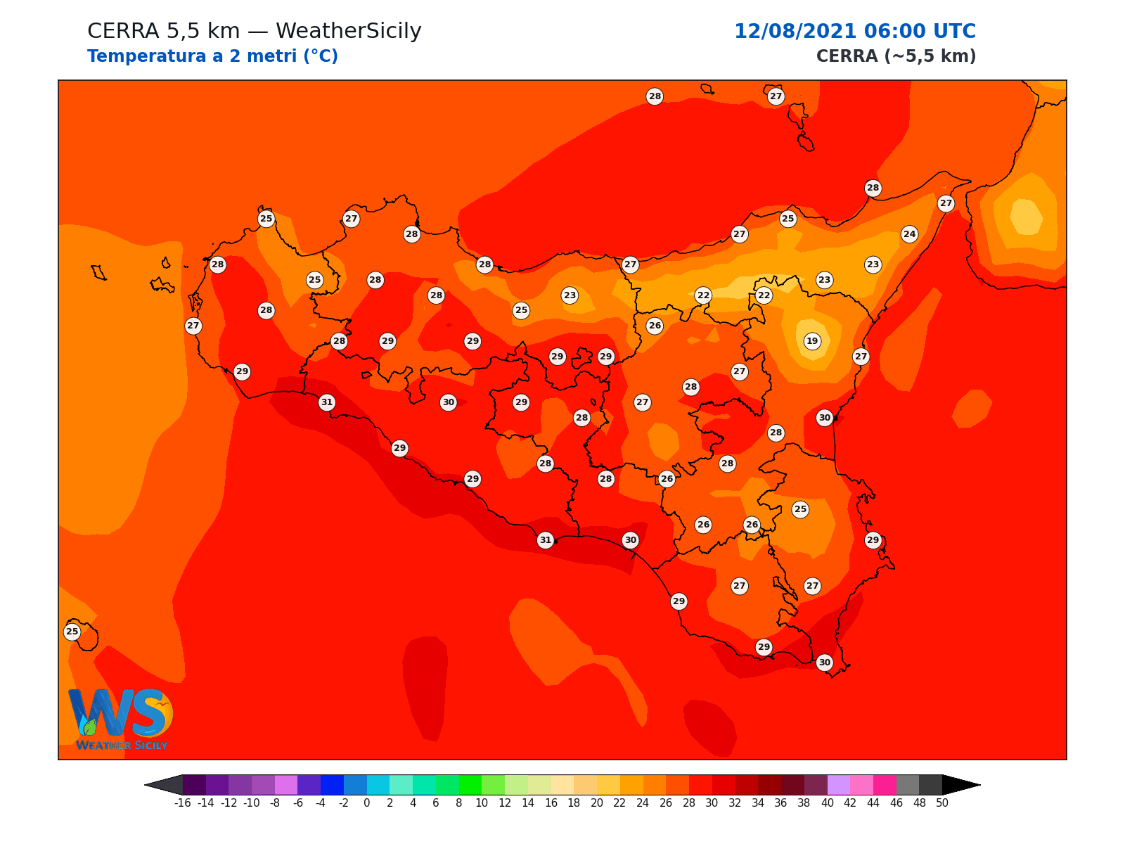 Temperatura a 2 metri · 2021081206