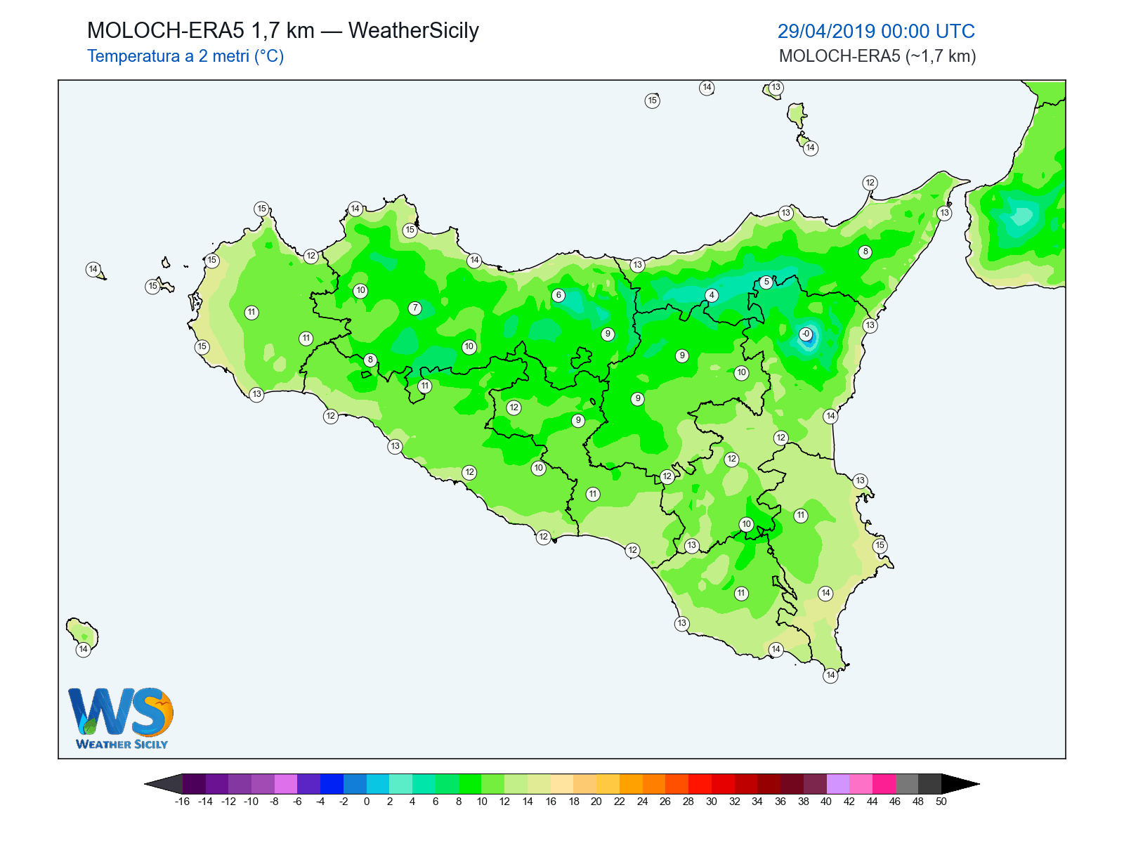 Temperatura a 2 metri · 2019042900