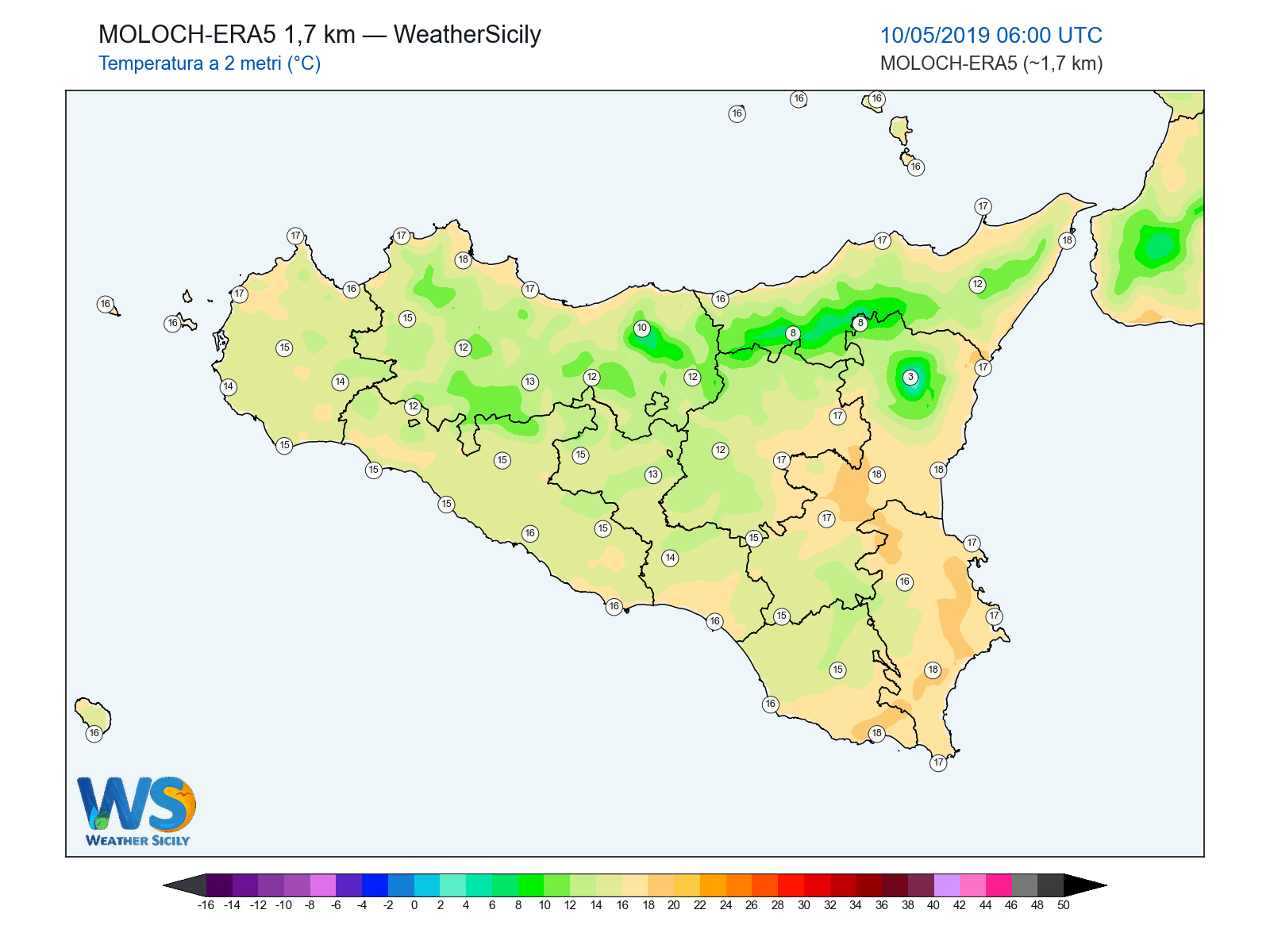 Temperatura a 2 metri · 2019051006