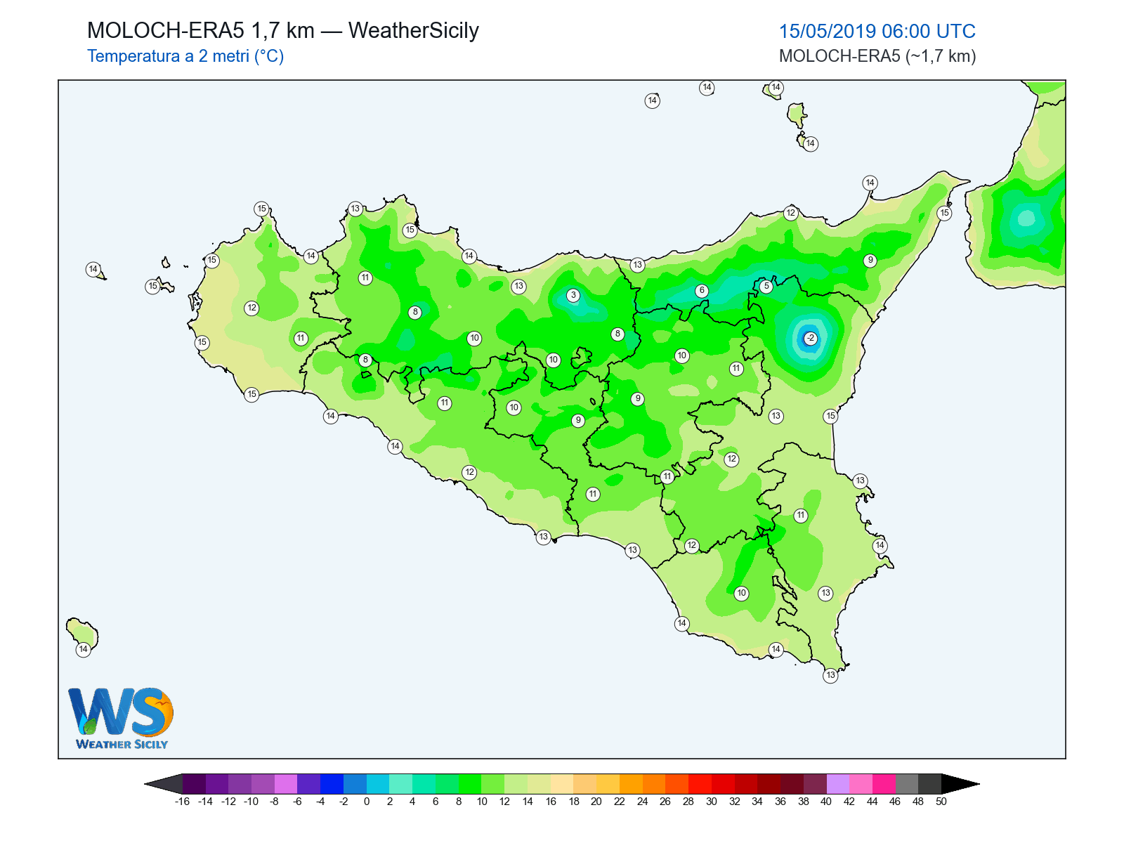 Temperatura a 2 metri · 2019051506