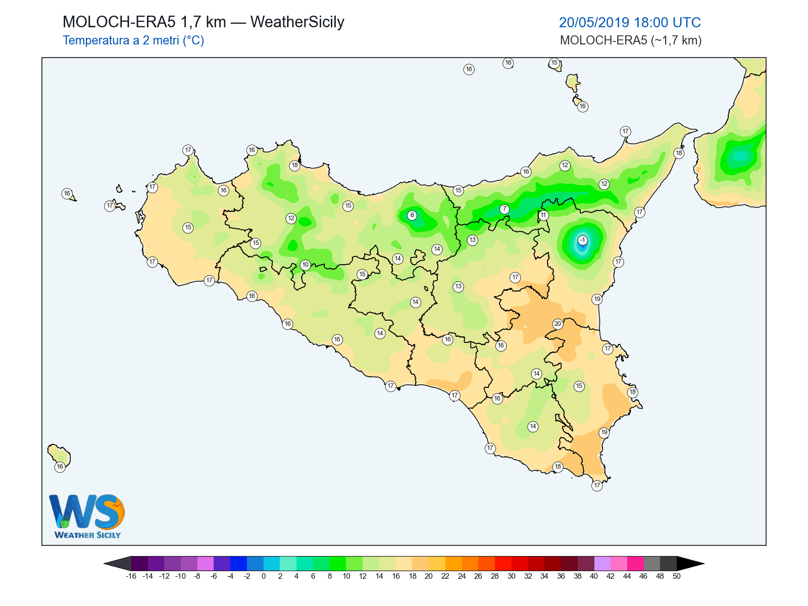 Temperatura a 2 metri · 2019052018