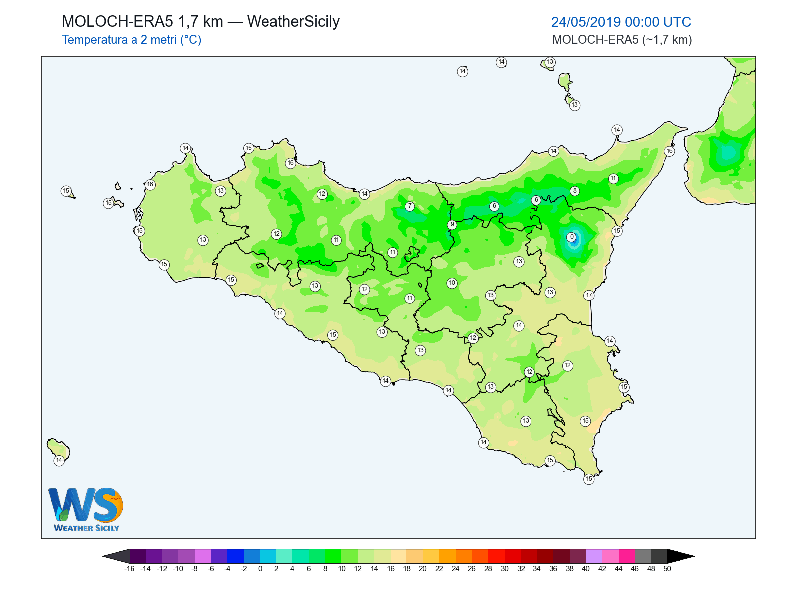 Temperatura a 2 metri · 2019052400