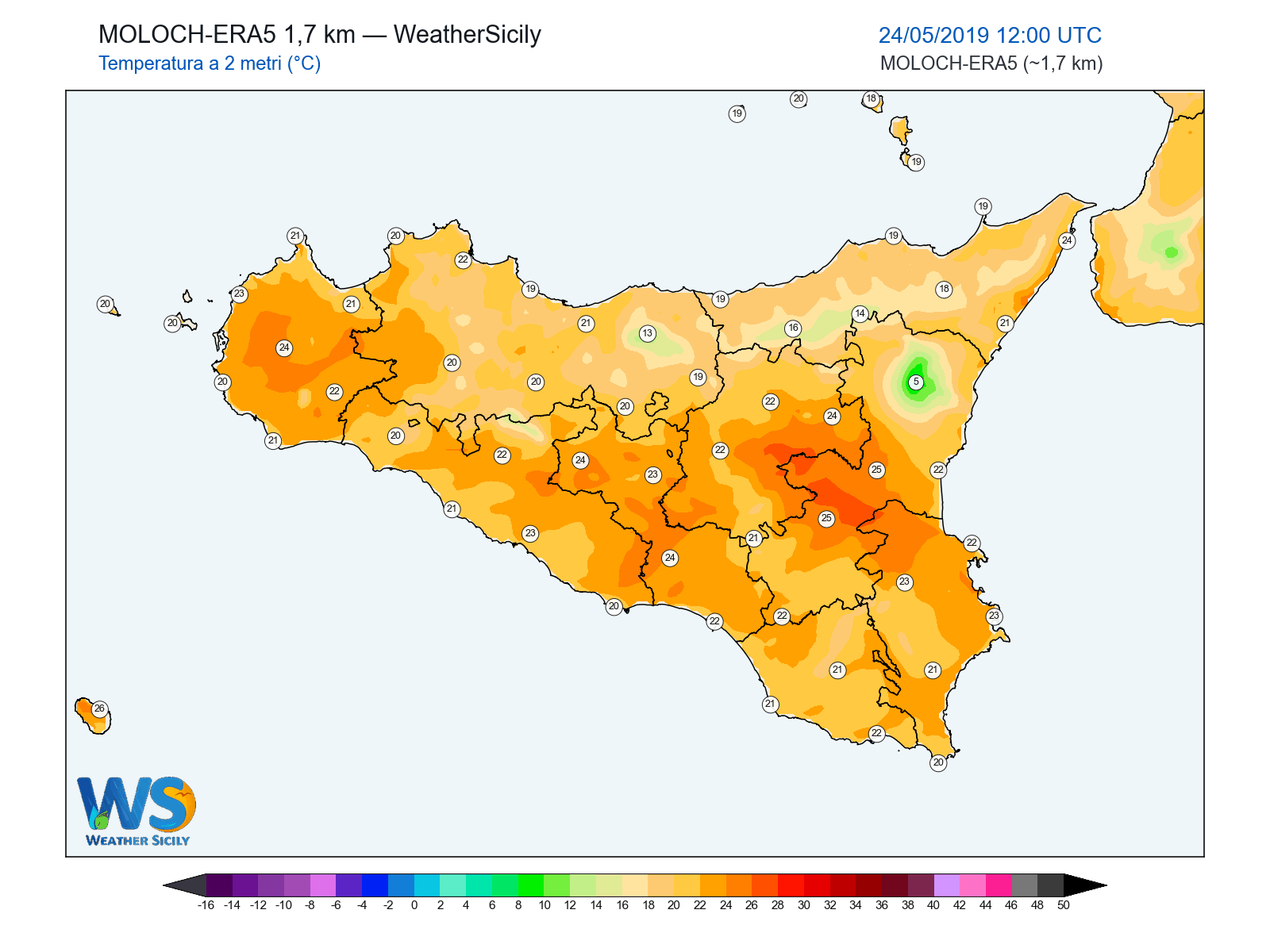 Temperatura a 2 metri · 2019052412