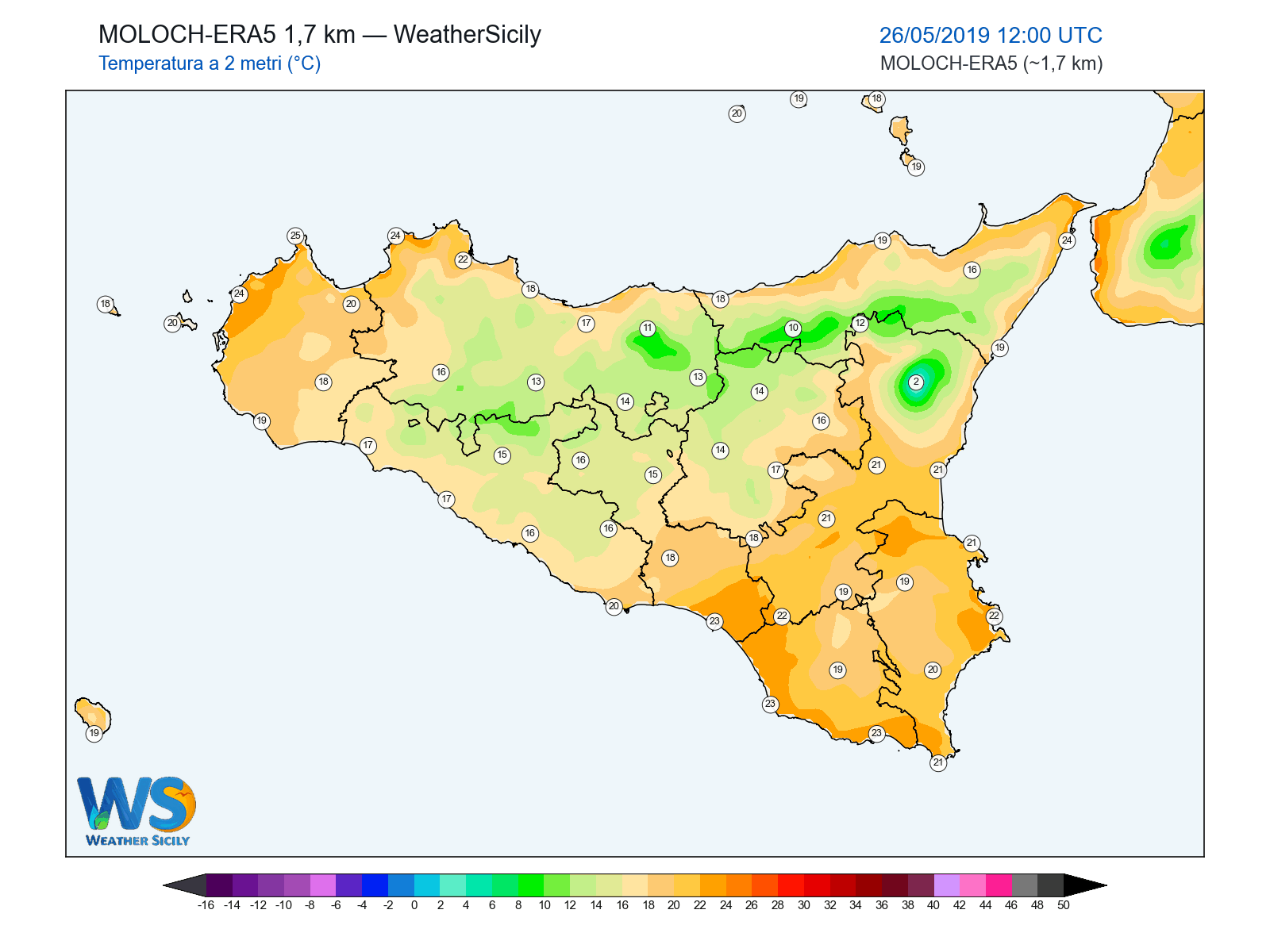 Temperatura a 2 metri · 2019052612