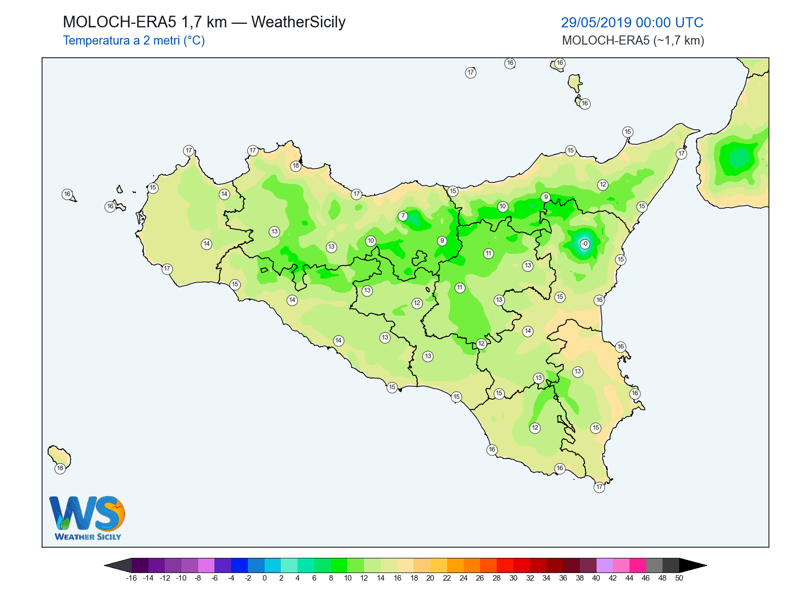 Temperatura a 2 metri · 2019052900