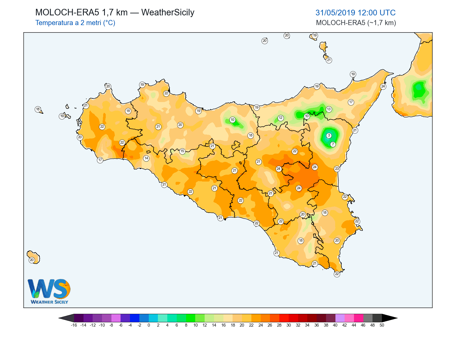 Temperatura a 2 metri · 2019053112