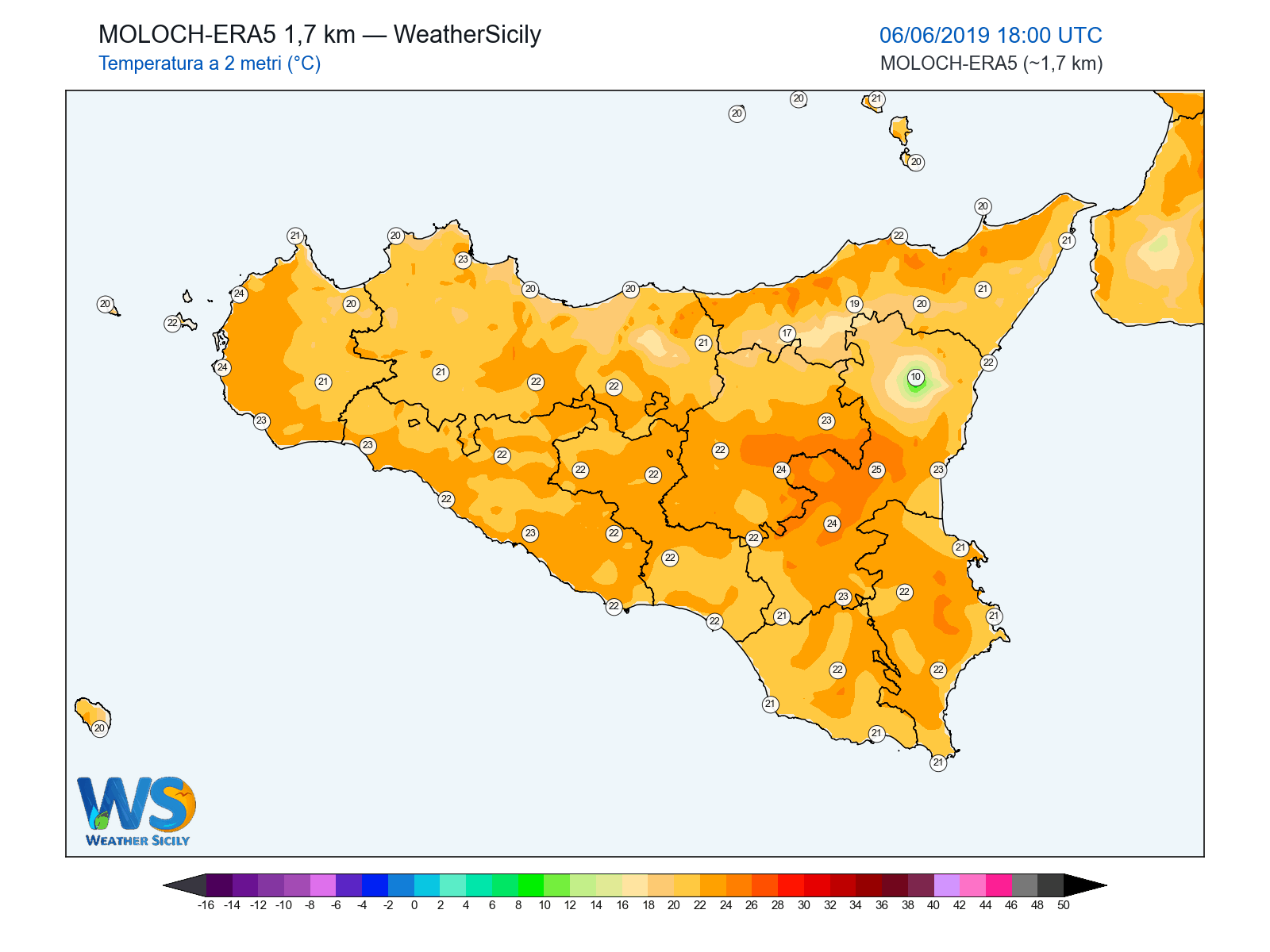 Temperatura a 2 metri · 2019060618