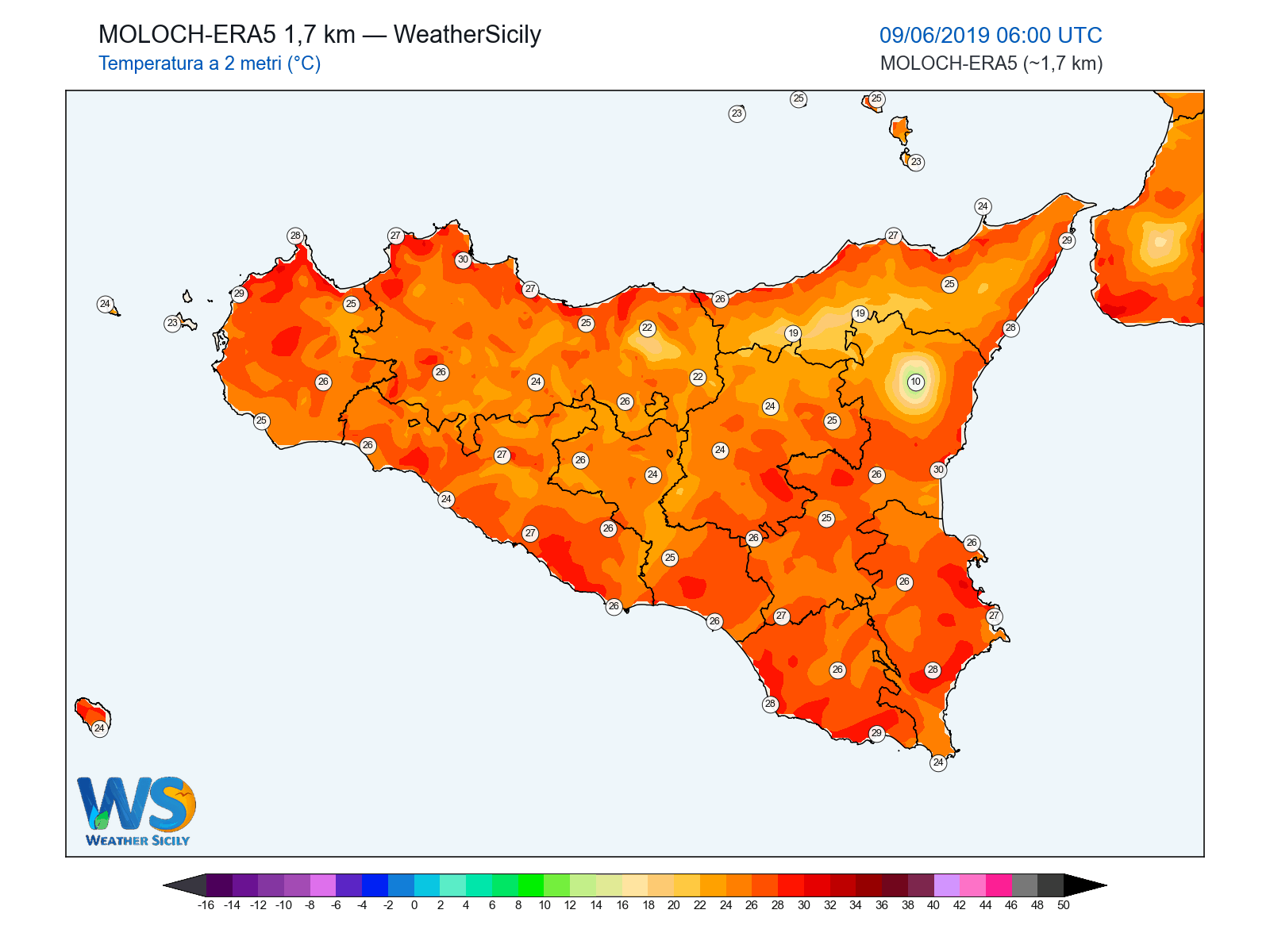 Temperatura a 2 metri · 2019060906