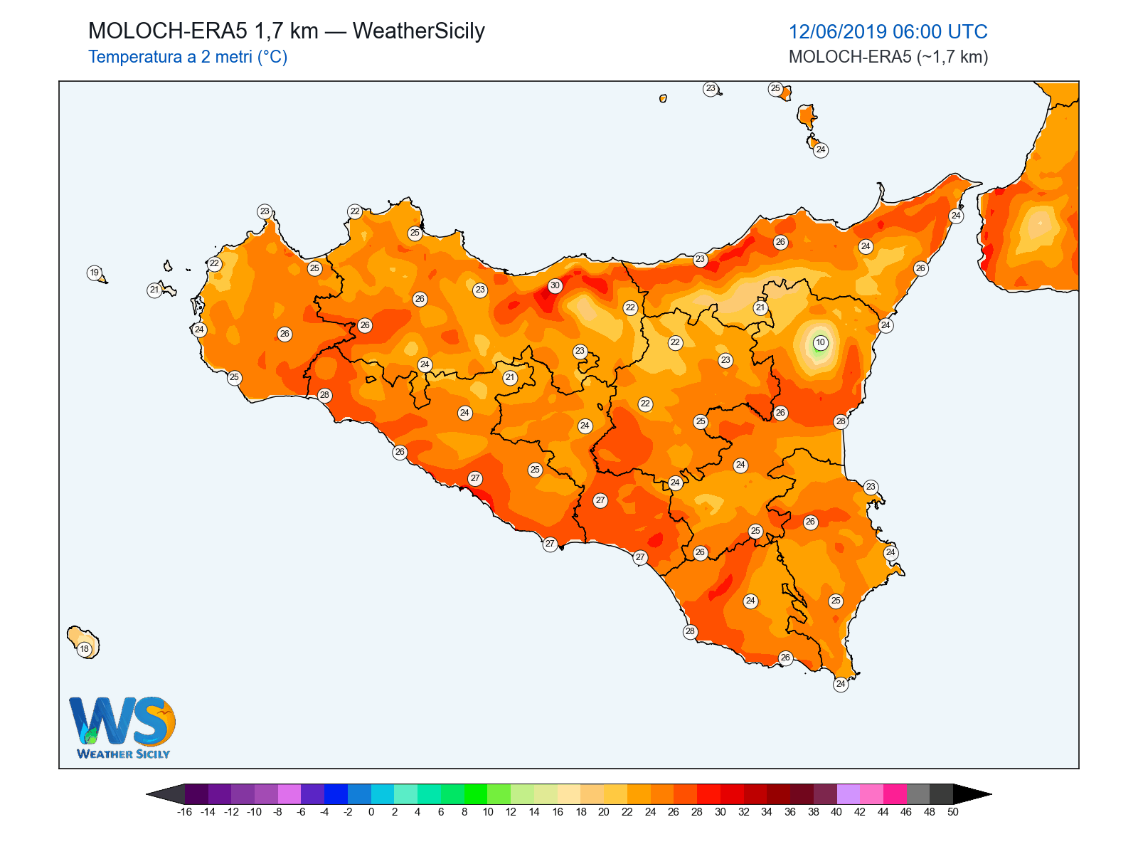 Temperatura a 2 metri · 2019061206