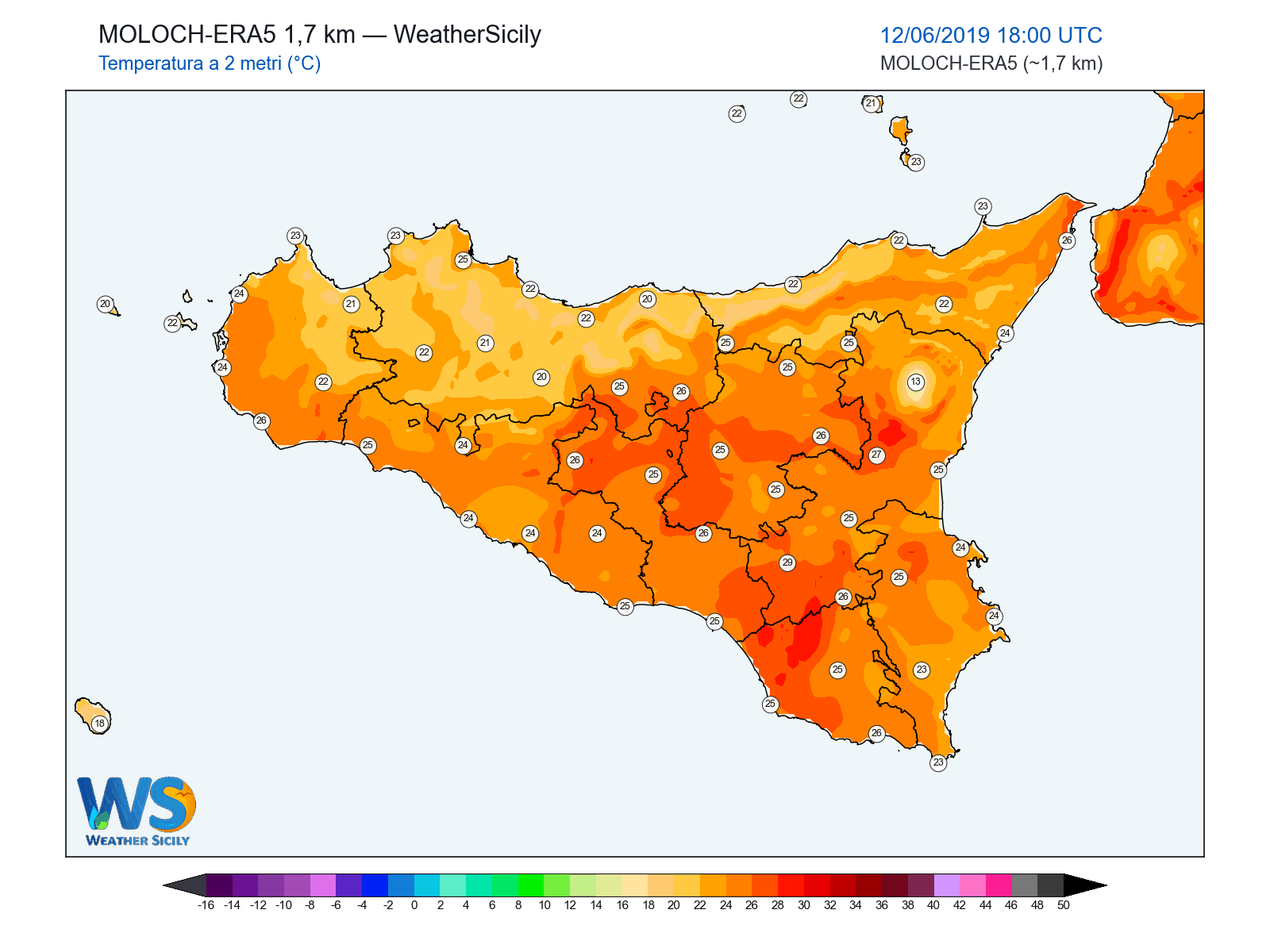 Temperatura a 2 metri · 2019061218