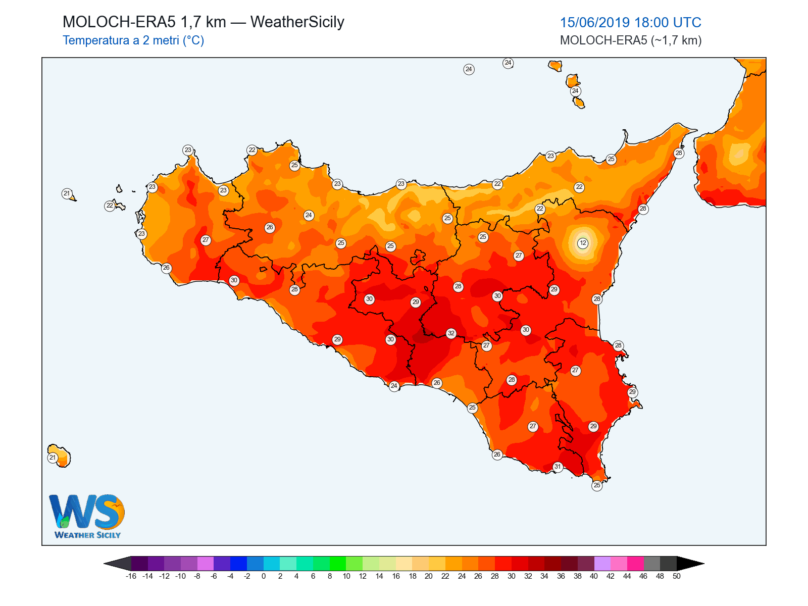 Temperatura a 2 metri · 2019061518