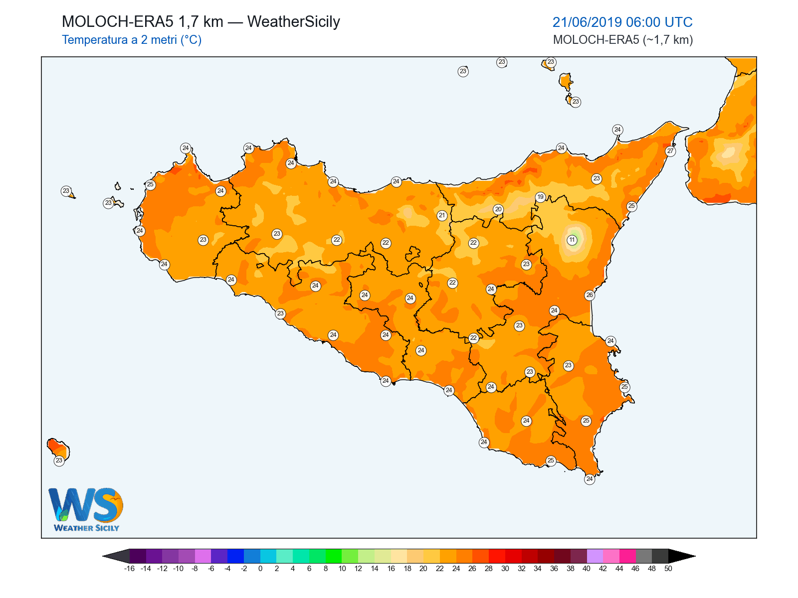 Temperatura a 2 metri · 2019062106