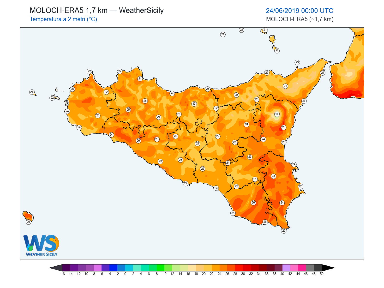 Temperatura a 2 metri · 2019062400
