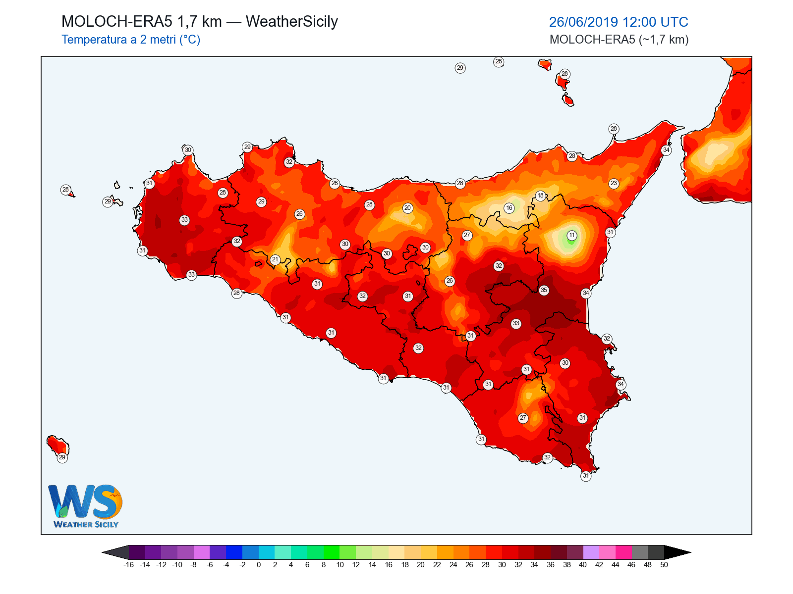 Temperatura a 2 metri · 2019062612