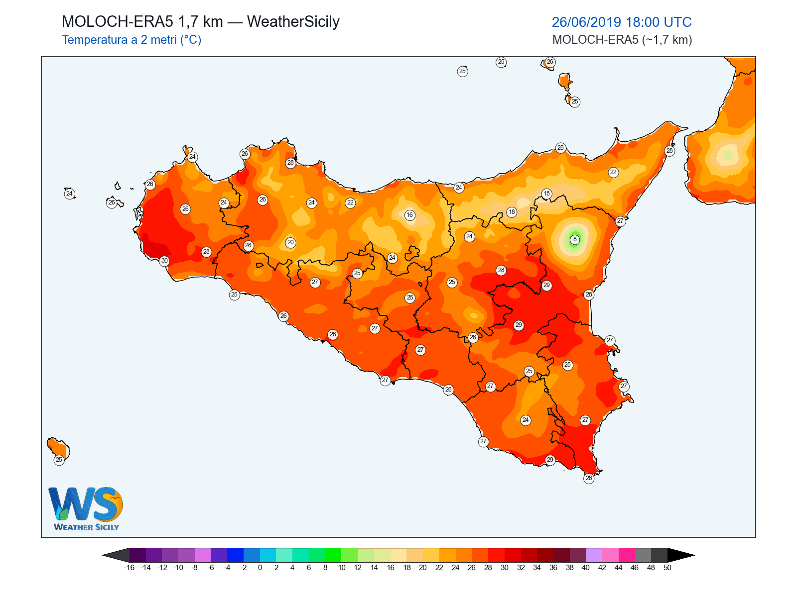 Temperatura a 2 metri · 2019062618