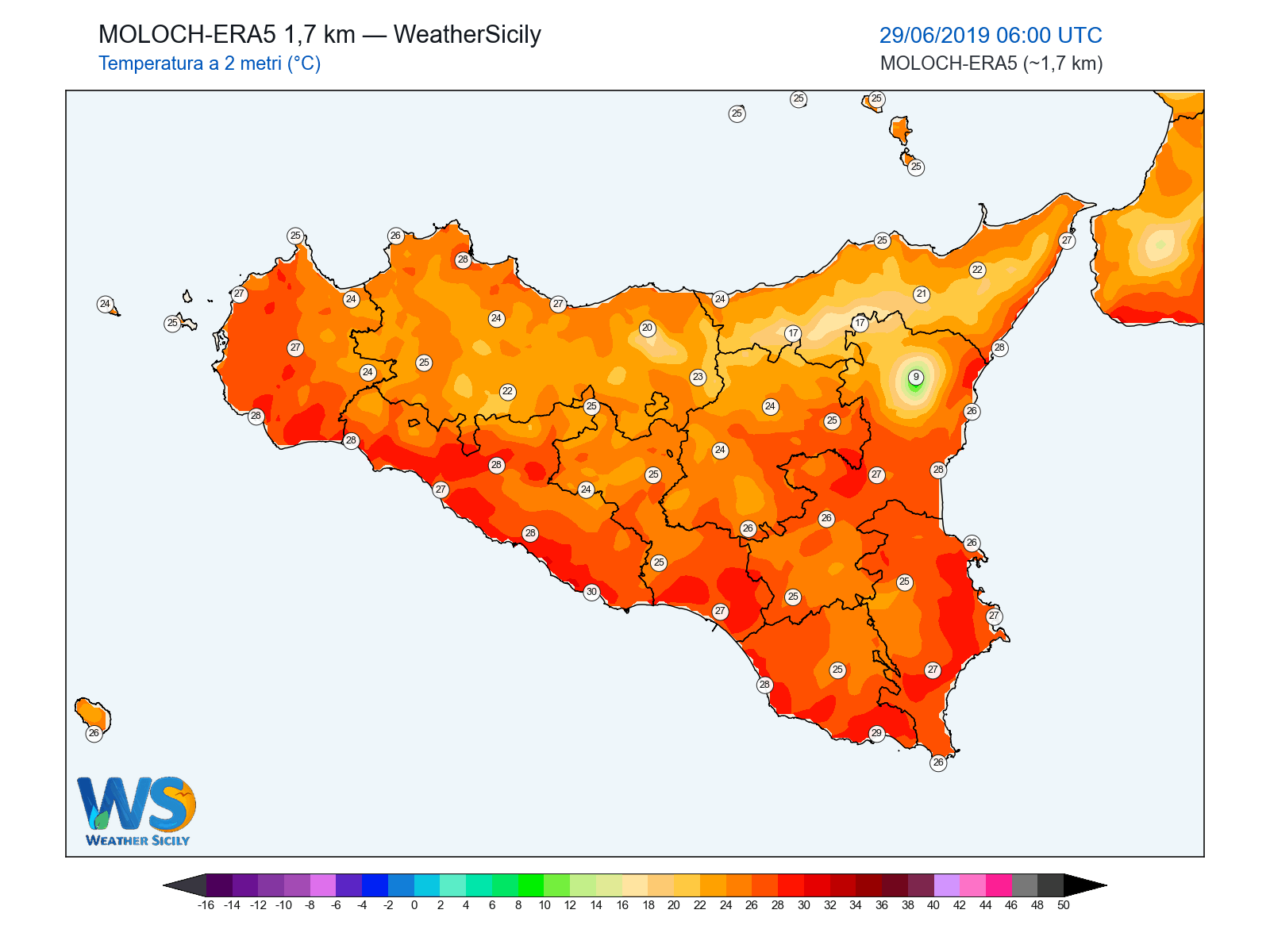 Temperatura a 2 metri · 2019062906