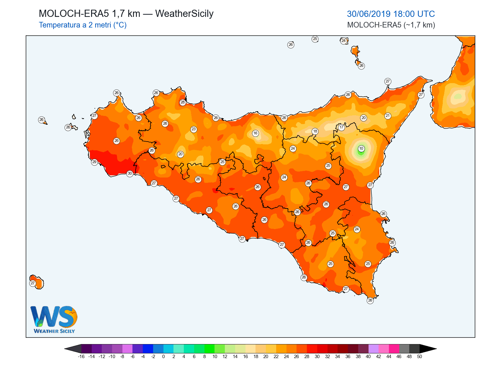 Temperatura a 2 metri · 2019063018