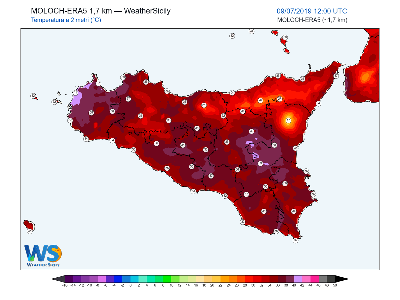Temperatura a 2 metri · 2019070912