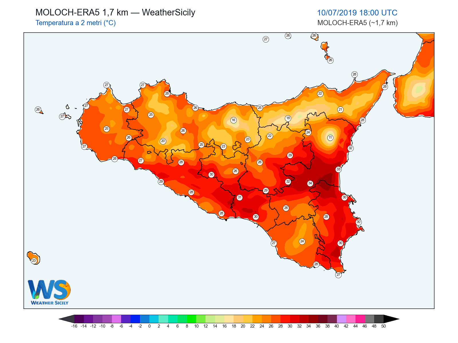 Temperatura a 2 metri · 2019071018