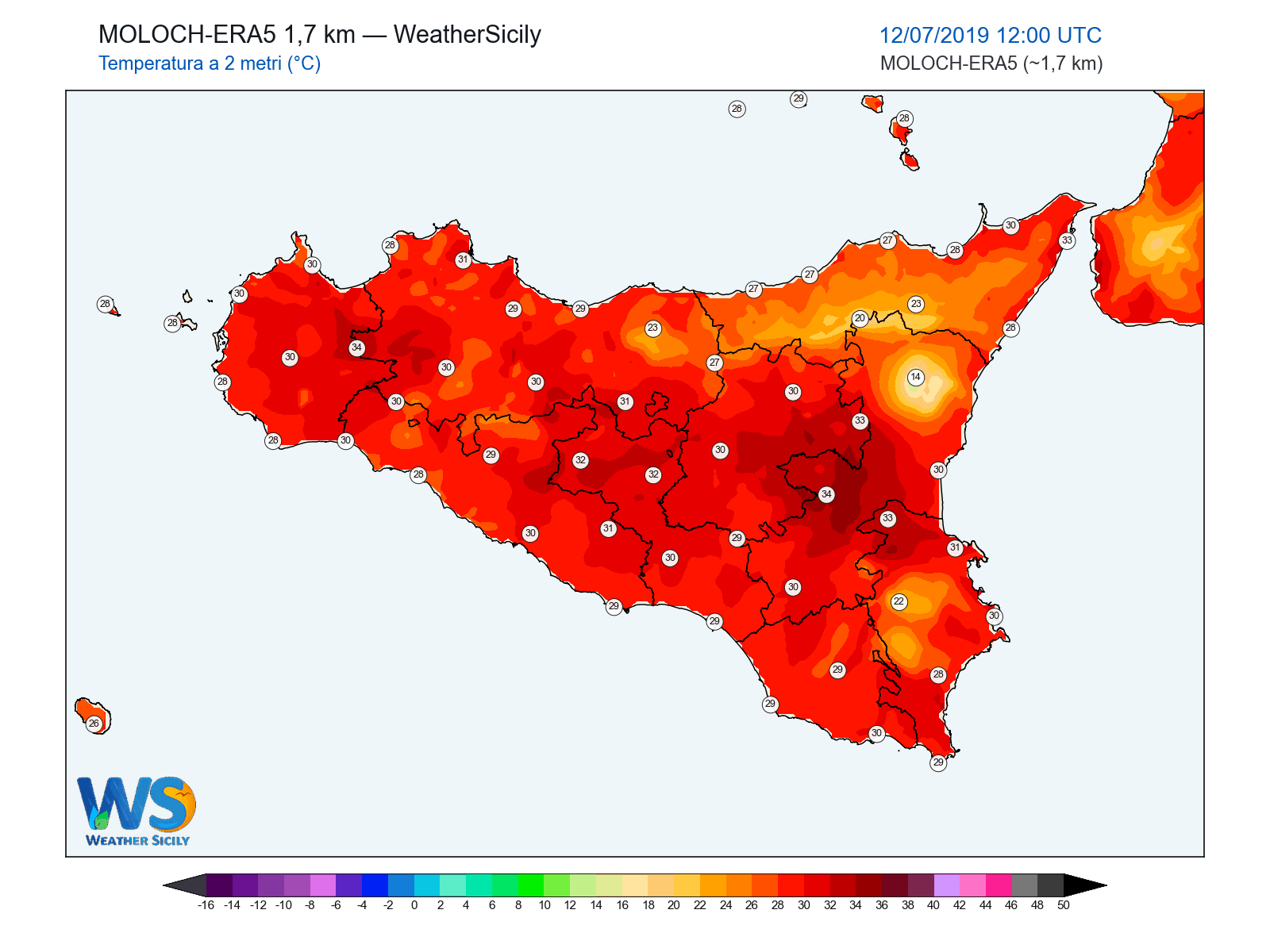 Temperatura a 2 metri · 2019071212