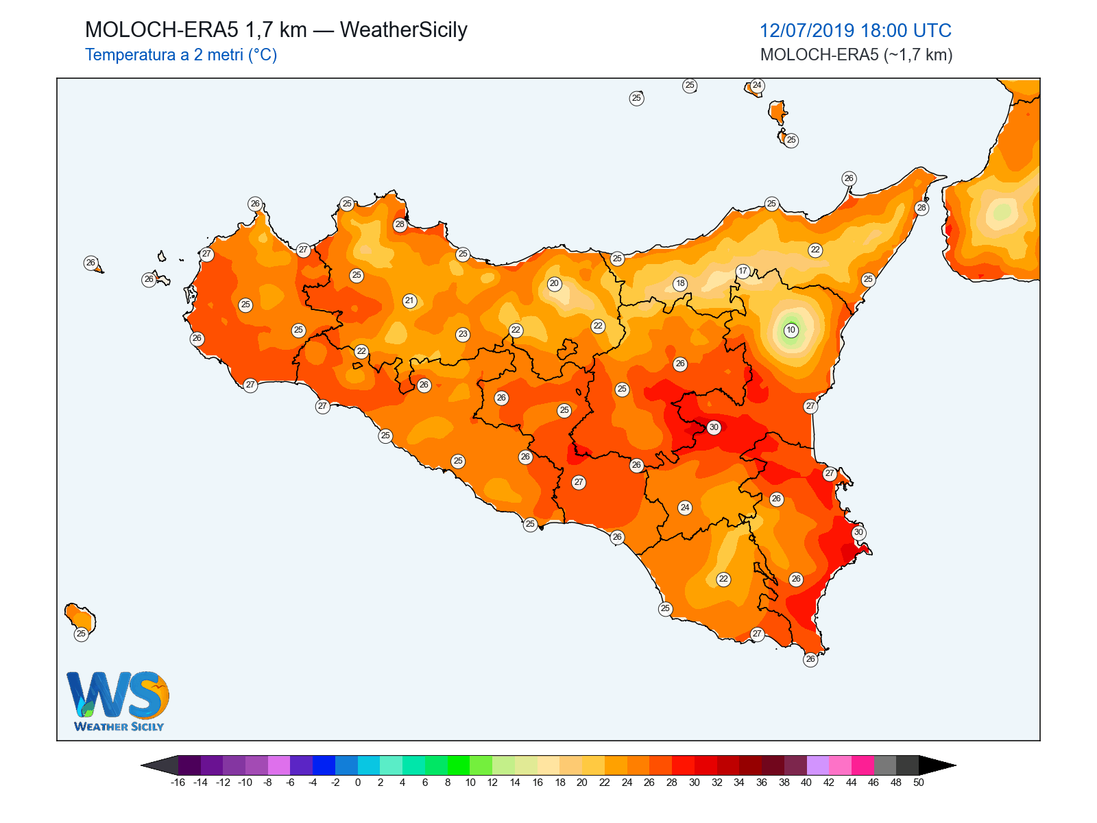 Temperatura a 2 metri · 2019071218