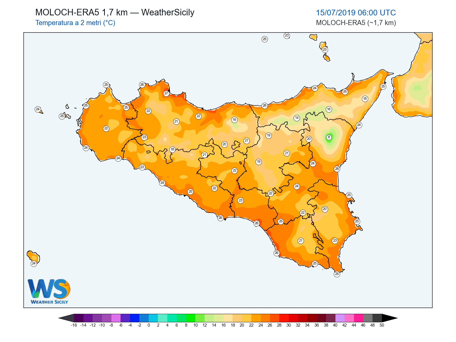 Temperatura a 2 metri · 2019071506
