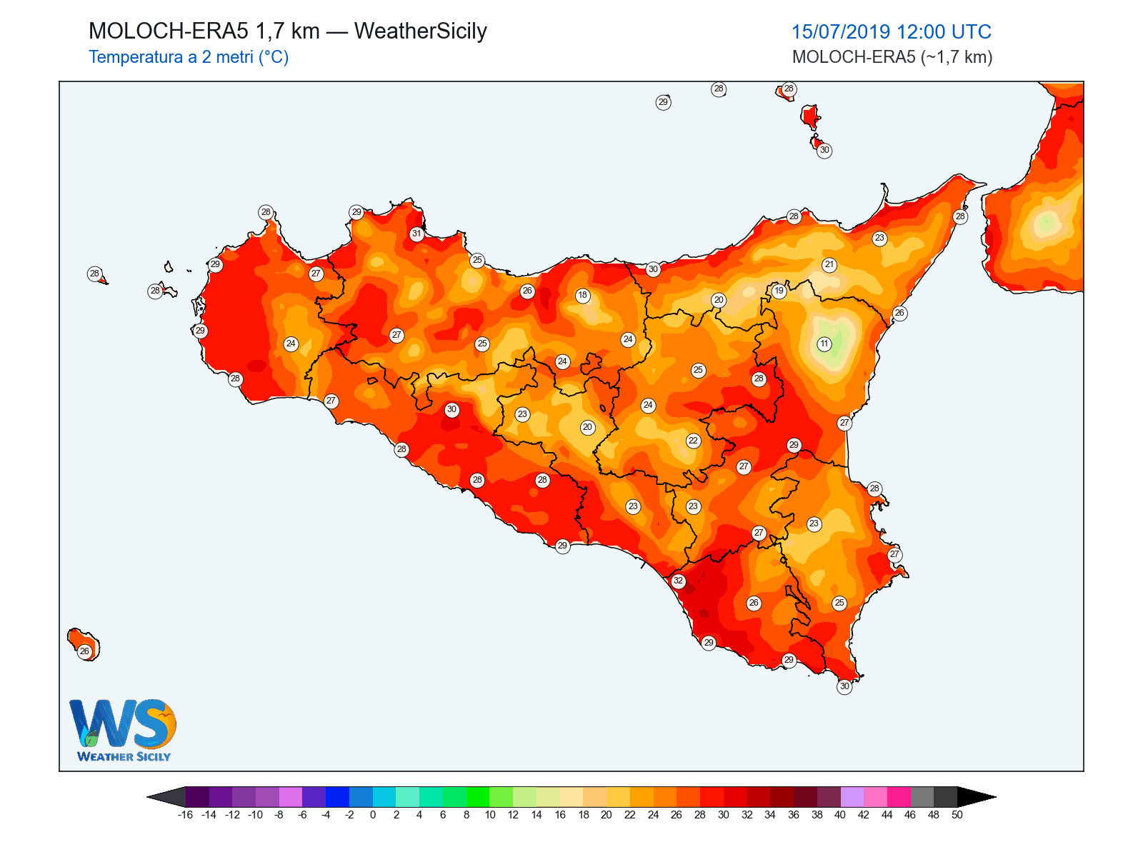Temperatura a 2 metri · 2019071512