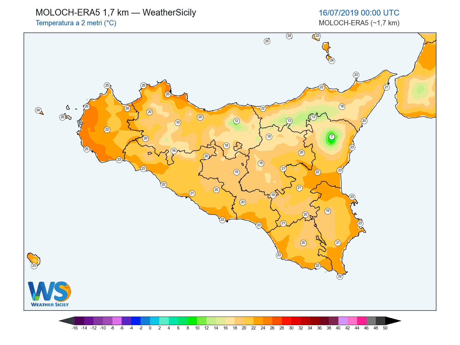Temperatura a 2 metri · 2019071600