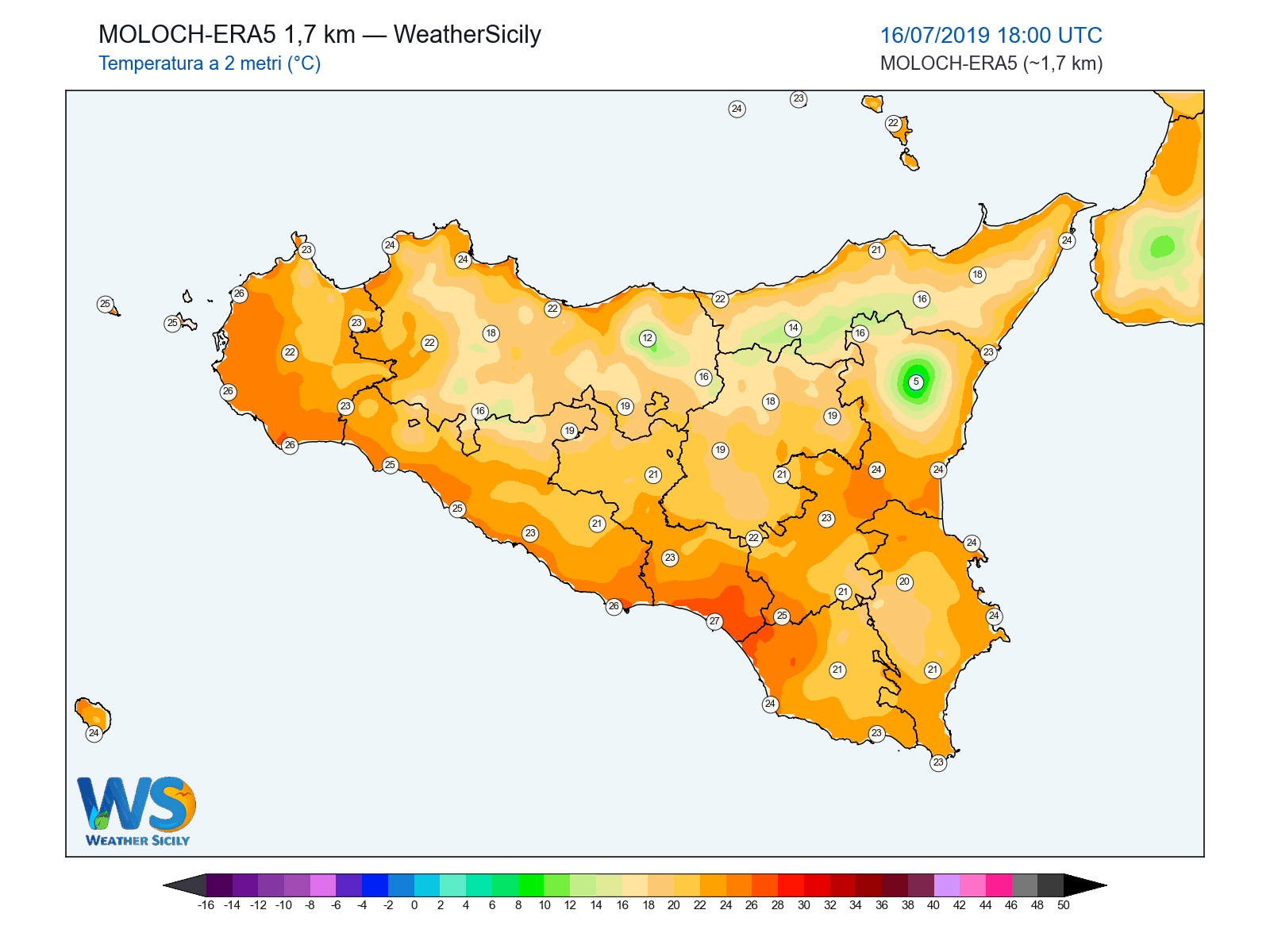 Temperatura a 2 metri · 2019071618
