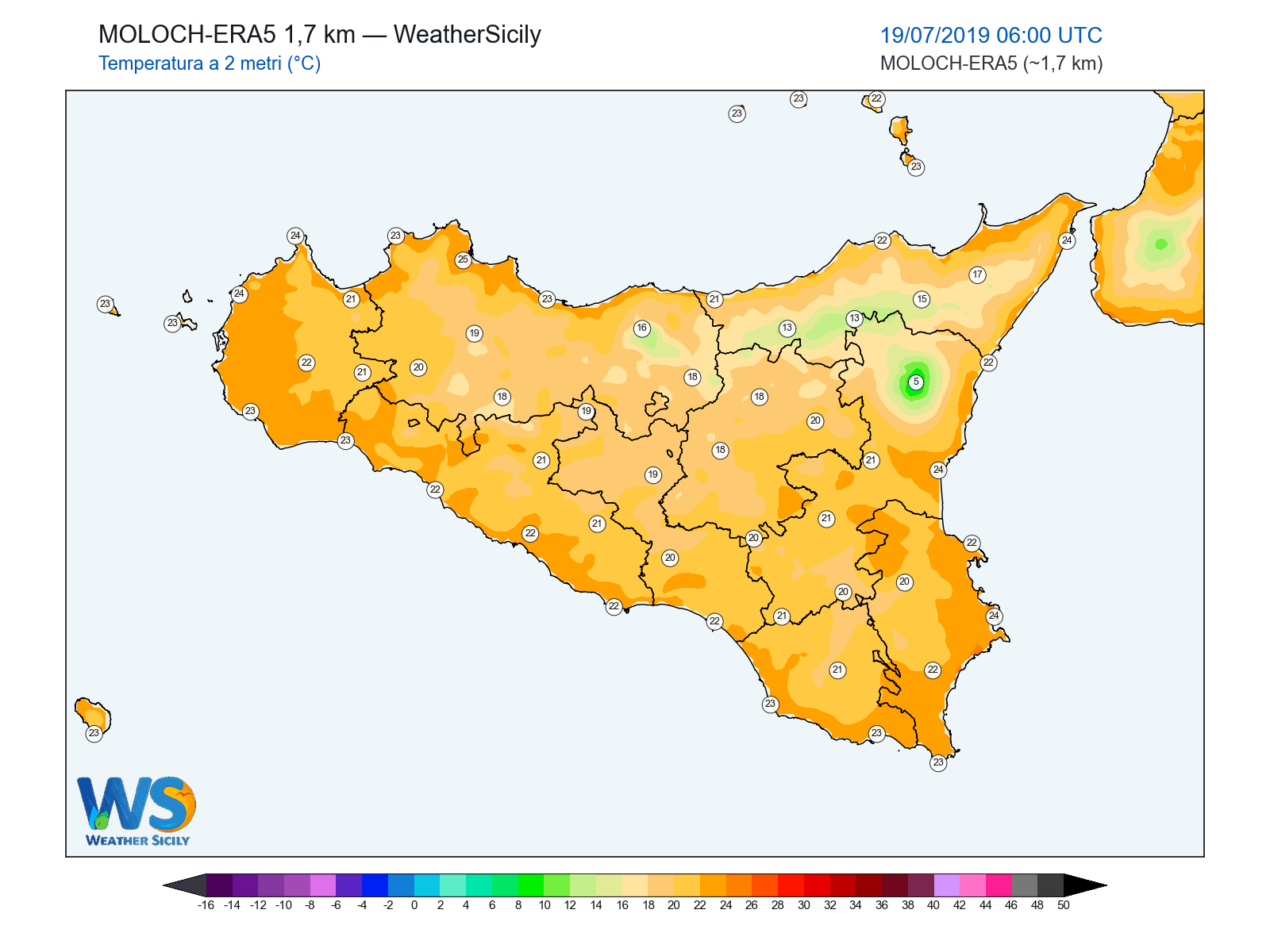 Temperatura a 2 metri · 2019071906