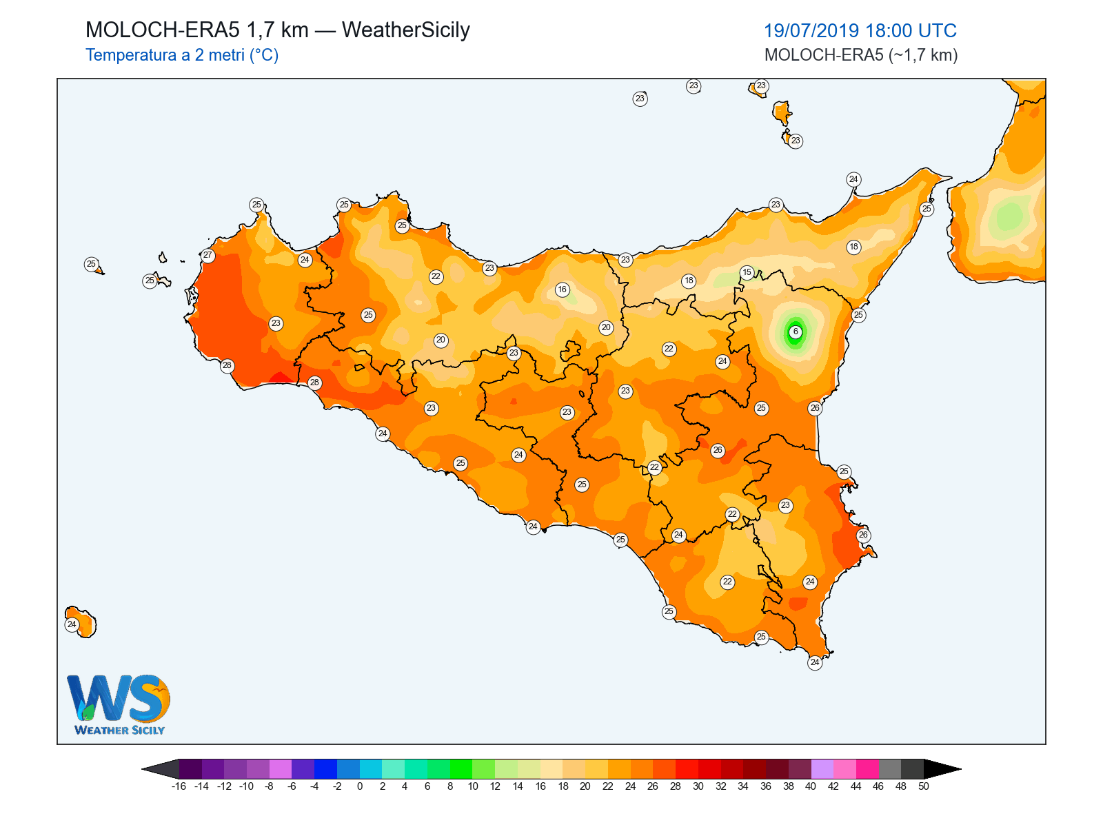 Temperatura a 2 metri · 2019071918