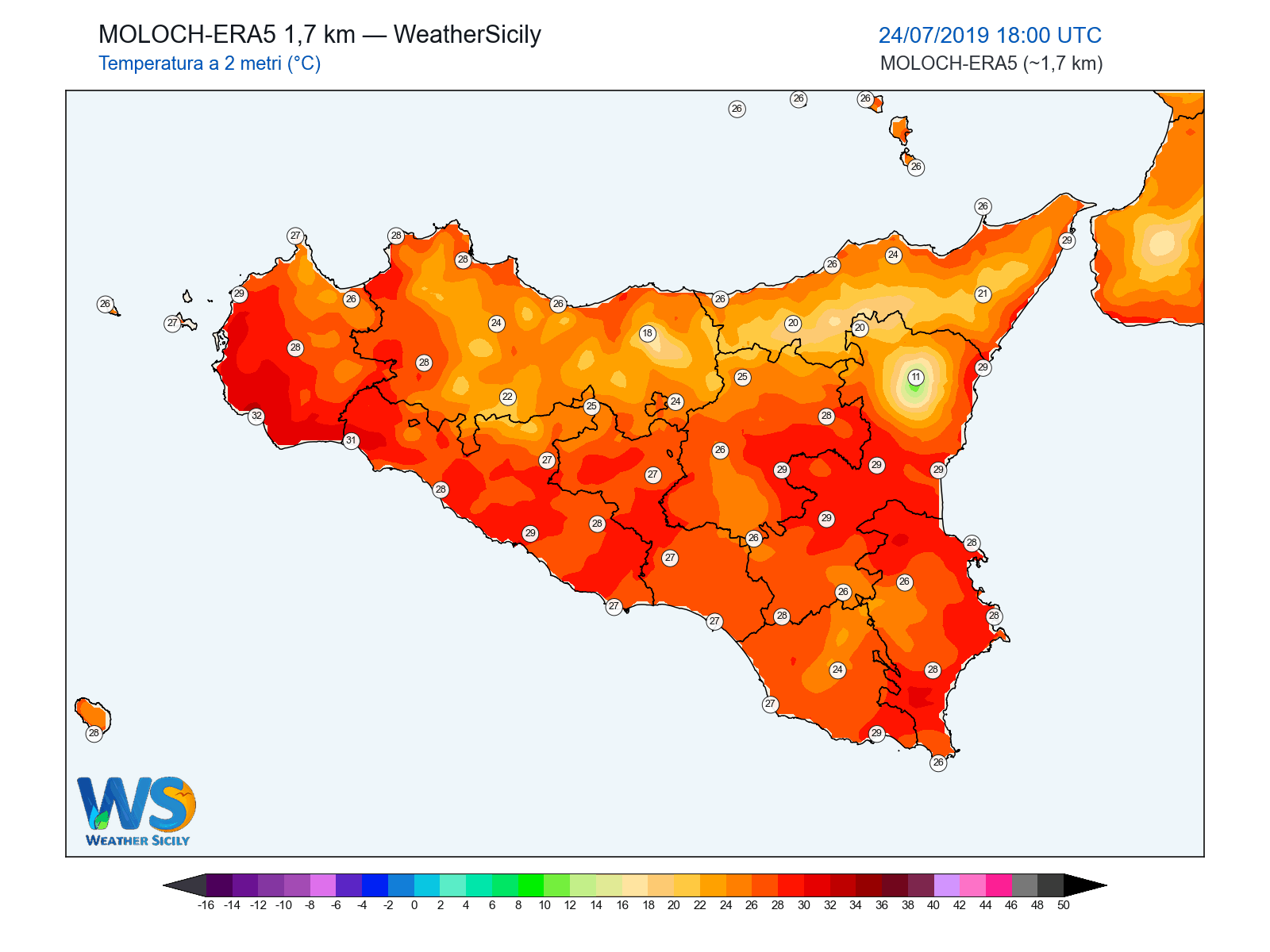 Temperatura a 2 metri · 2019072418