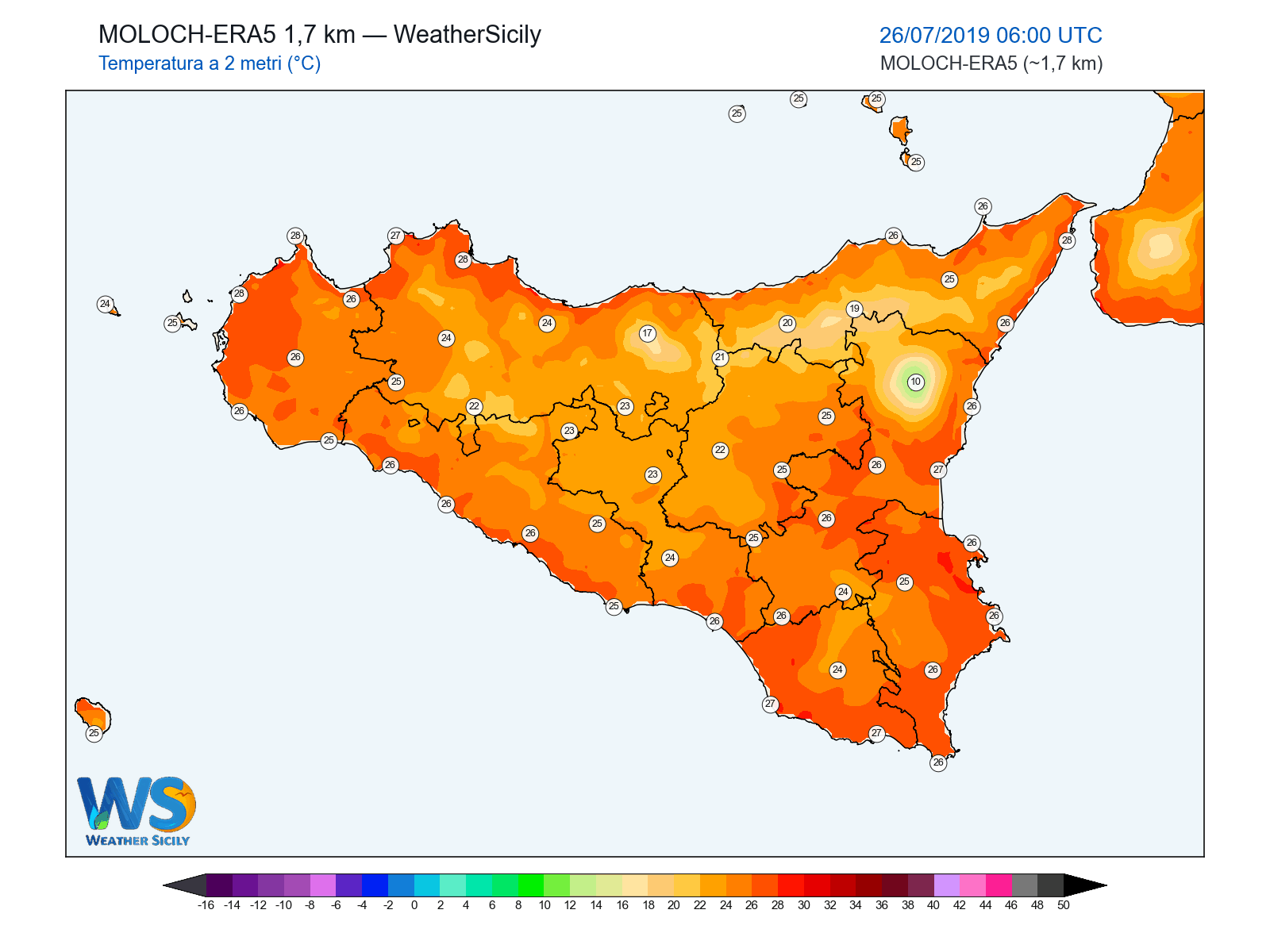 Temperatura a 2 metri · 2019072606