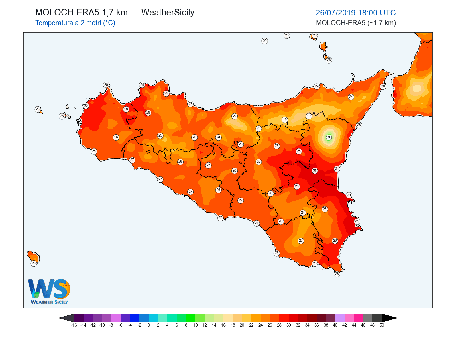 Temperatura a 2 metri · 2019072618
