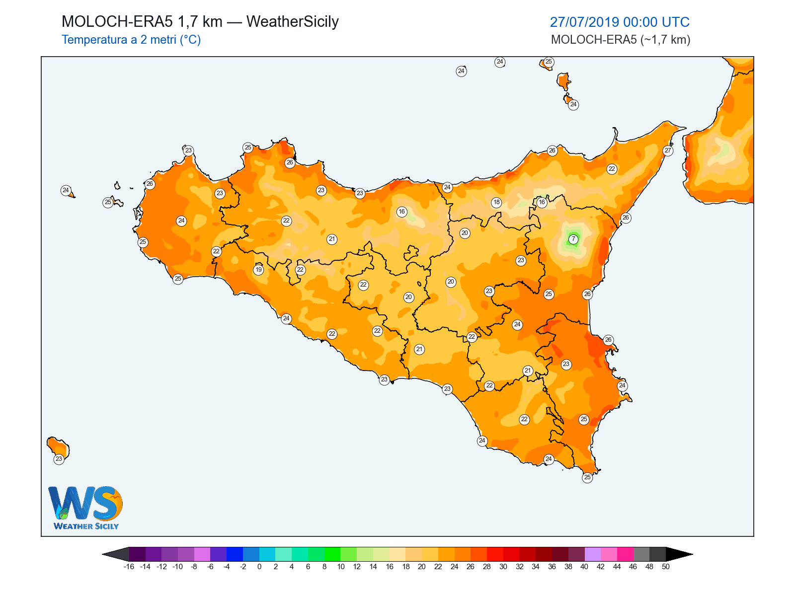 Temperatura a 2 metri · 2019072700