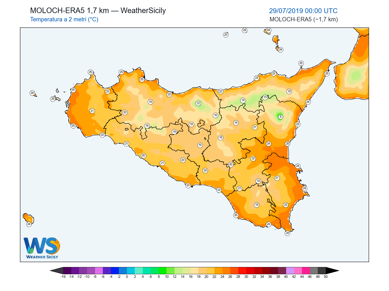 Temperatura a 2 metri · 2019072900