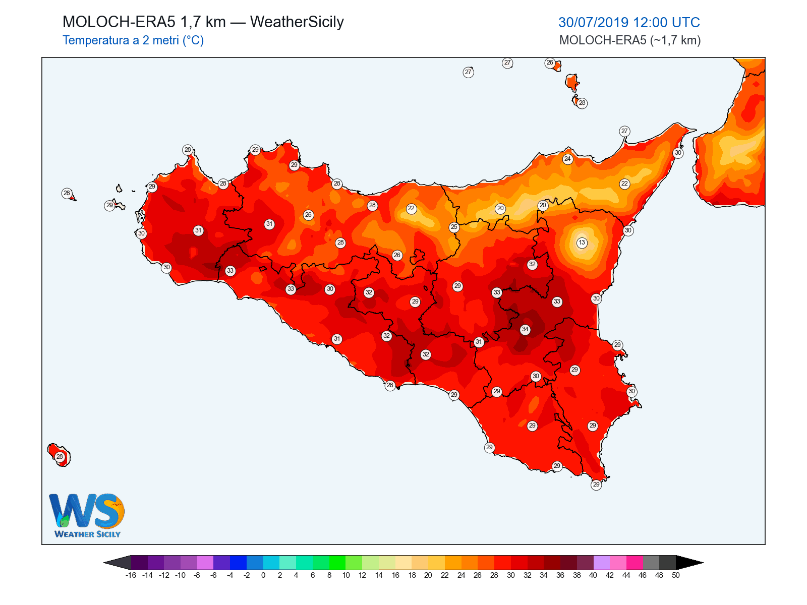 Temperatura a 2 metri · 2019073012