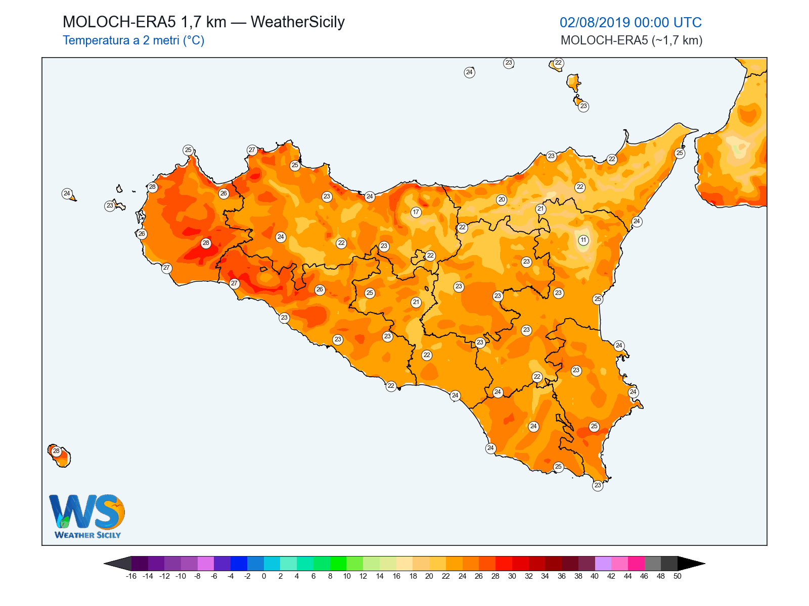 Temperatura a 2 metri · 2019080200