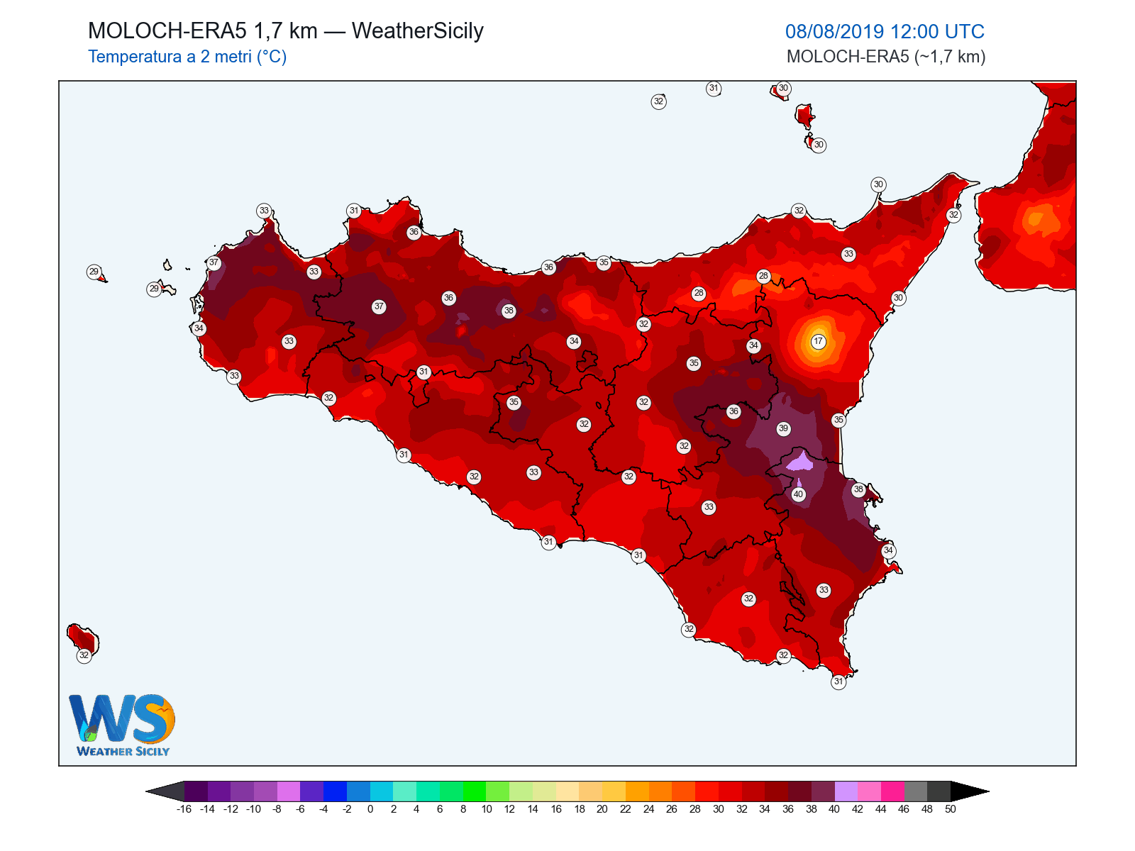 Temperatura a 2 metri · 2019080812
