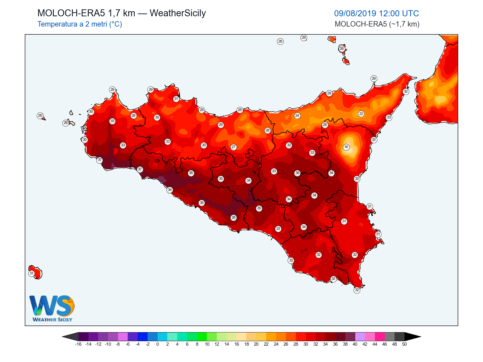 Temperatura a 2 metri · 2019080912