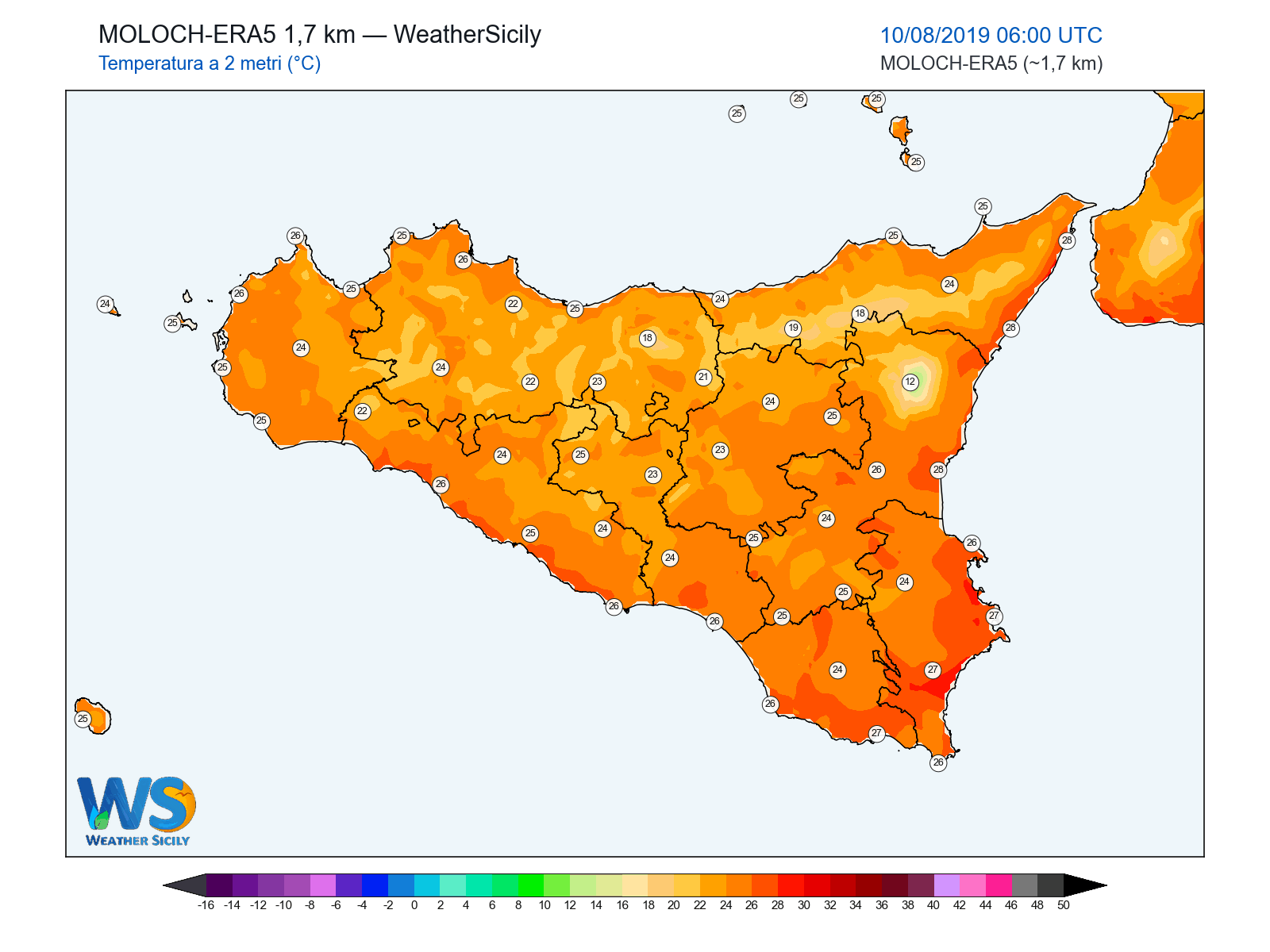 Temperatura a 2 metri · 2019081006