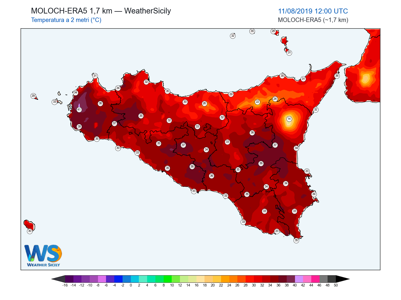 Temperatura a 2 metri · 2019081112