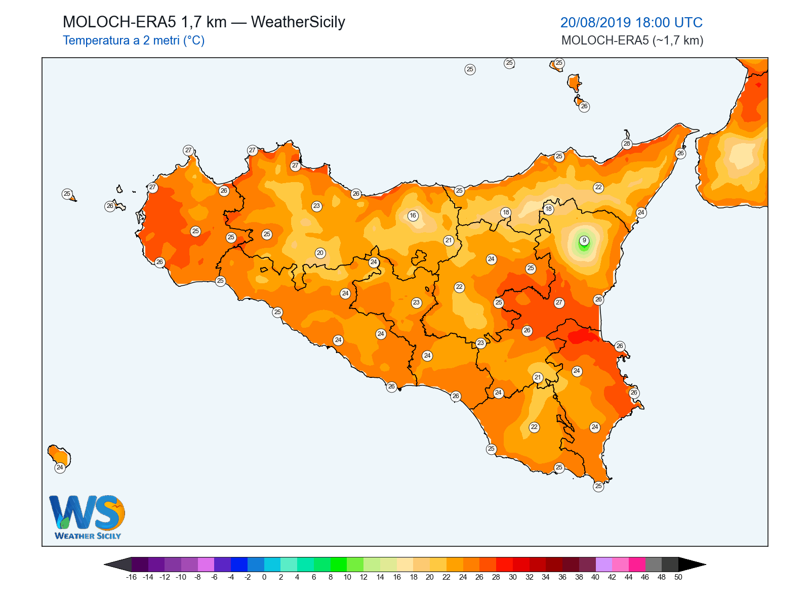 Temperatura a 2 metri · 2019082018
