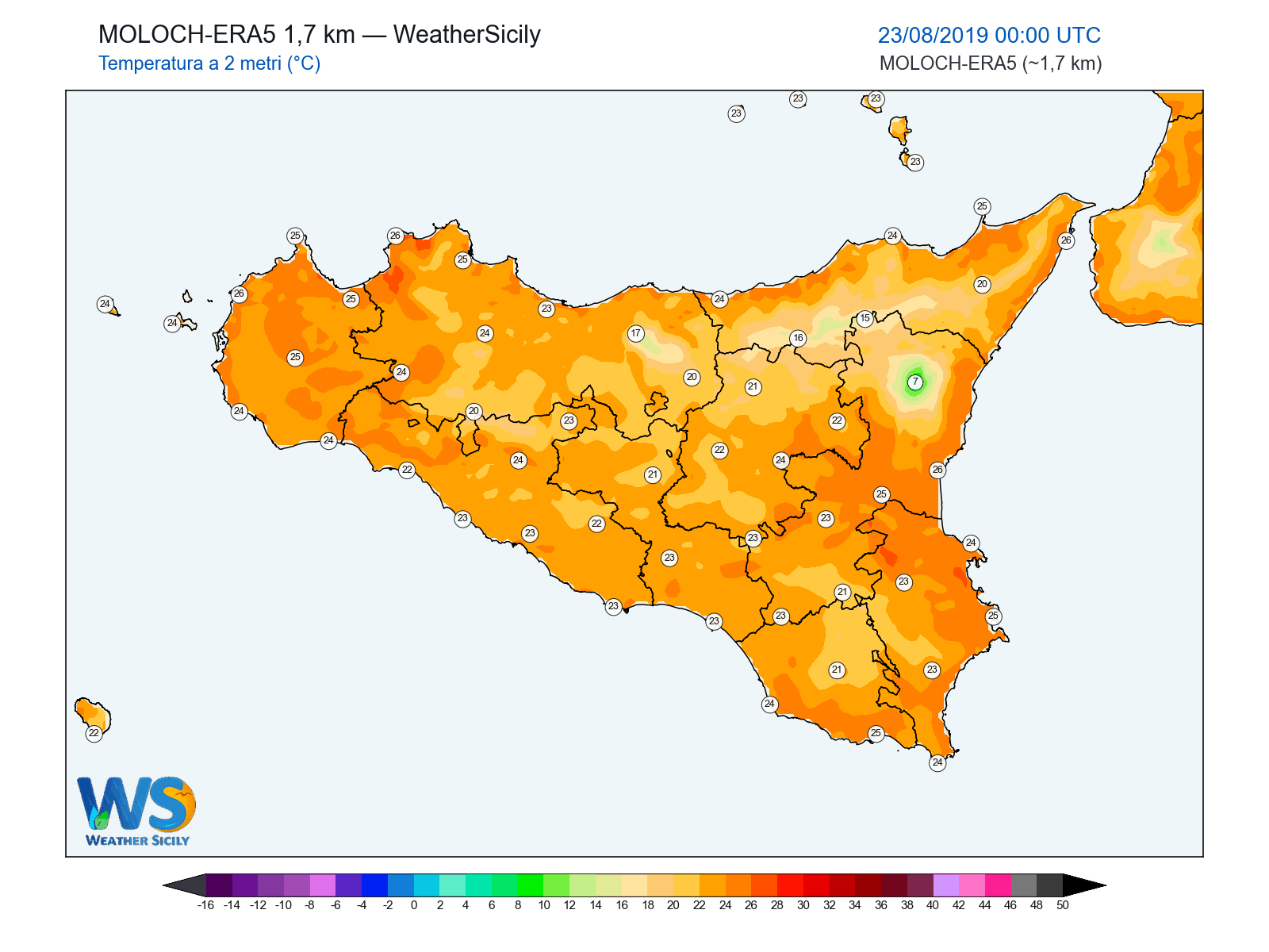 Temperatura a 2 metri · 2019082300